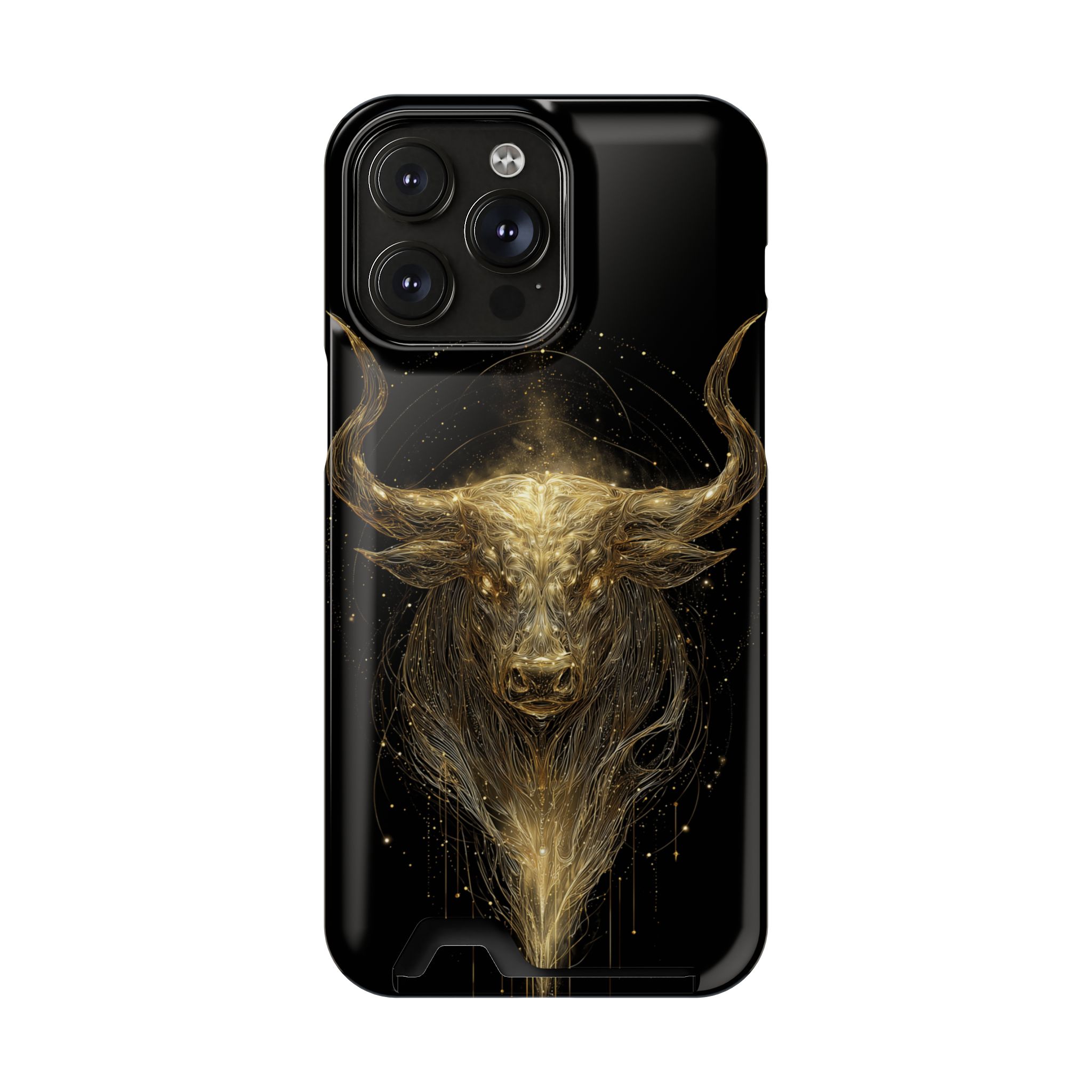 Taurus Zodiac Phone Case with Card Holder – Celestial Gold Bull - Image 96