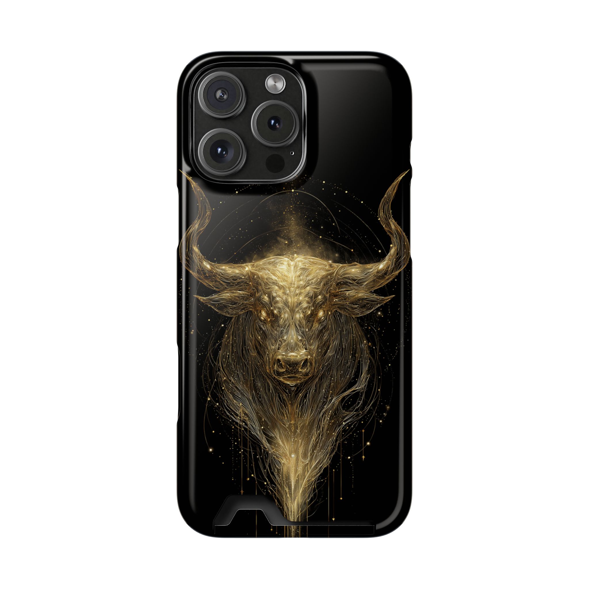 Taurus Zodiac Phone Case with Card Holder – Celestial Gold Bull - Image 111