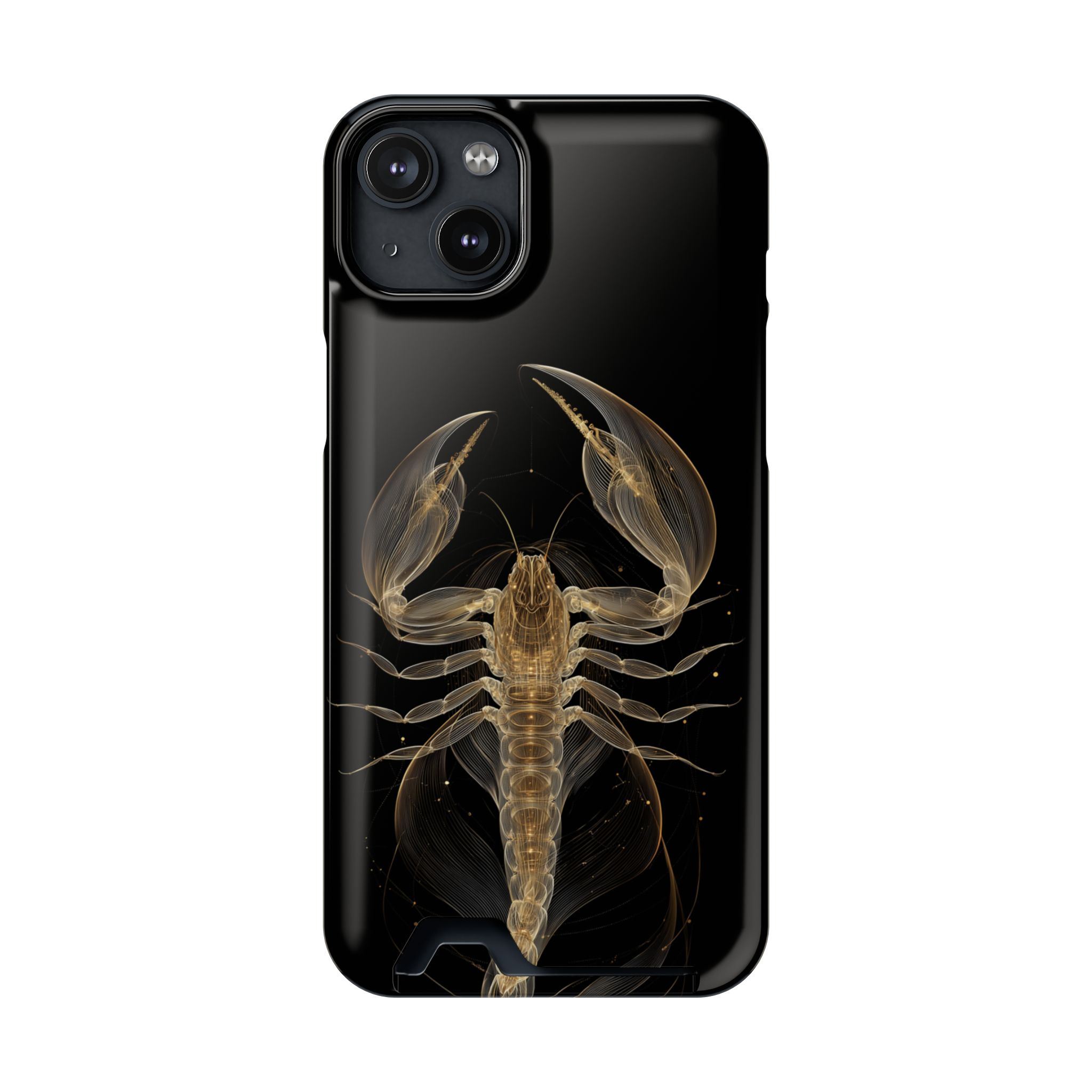 Scorpio Zodiac Phone Case with Card Holder – Celestial Gold Scorpion - Image 95