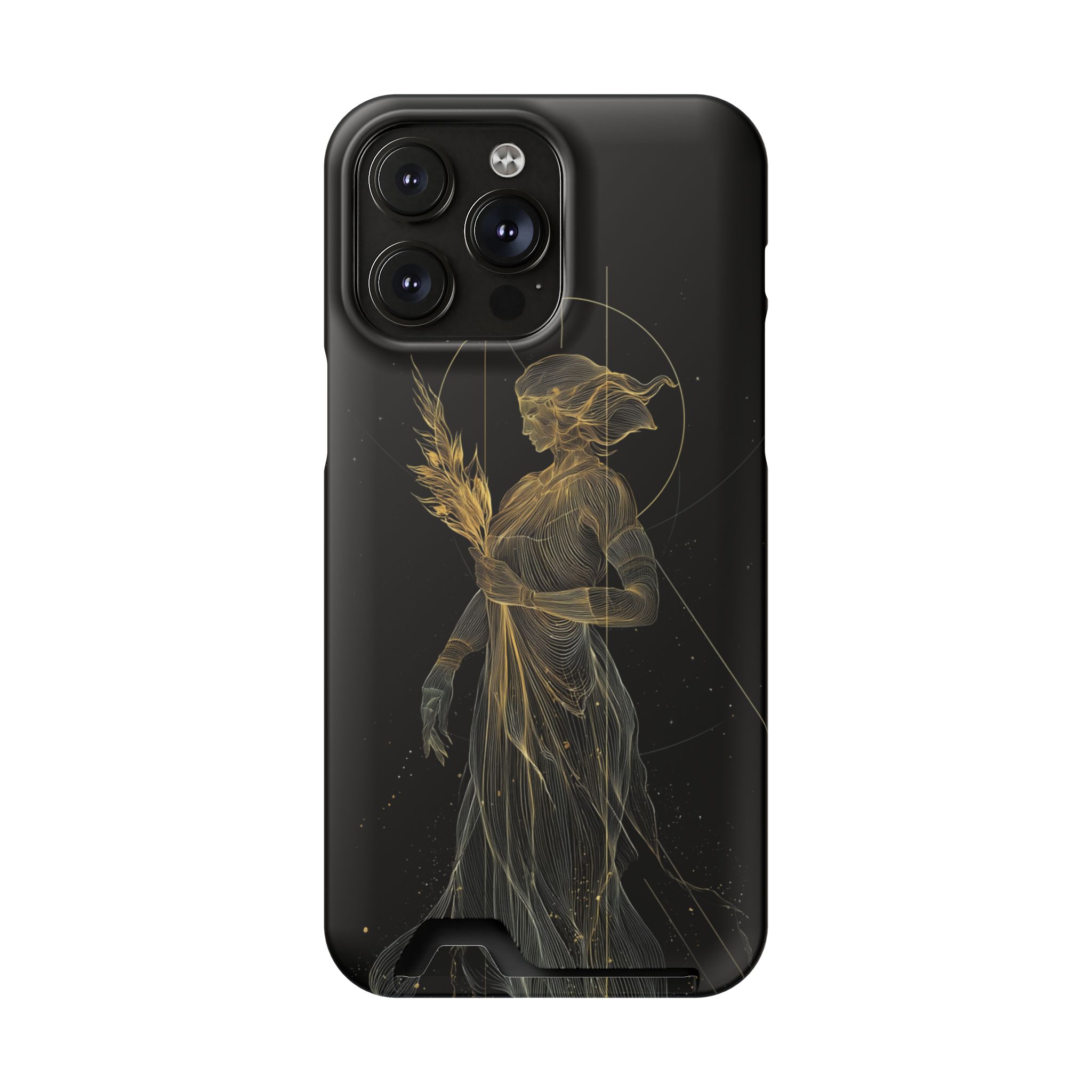 Virgo Zodiac Phone Case with Card Holder – Celestial Gold Maiden - Image 92