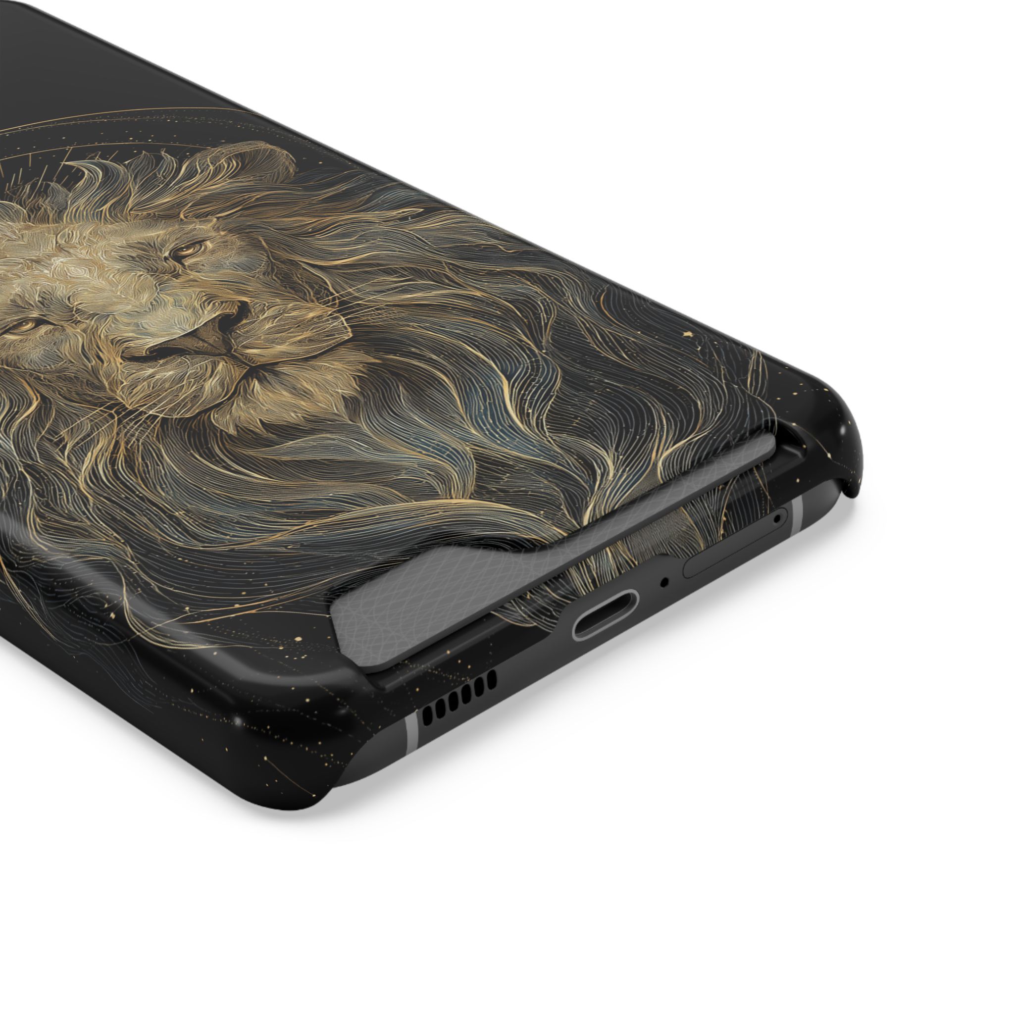 Leo Zodiac Phone Case with Card Holder – Celestial Gold Lion - Image 10