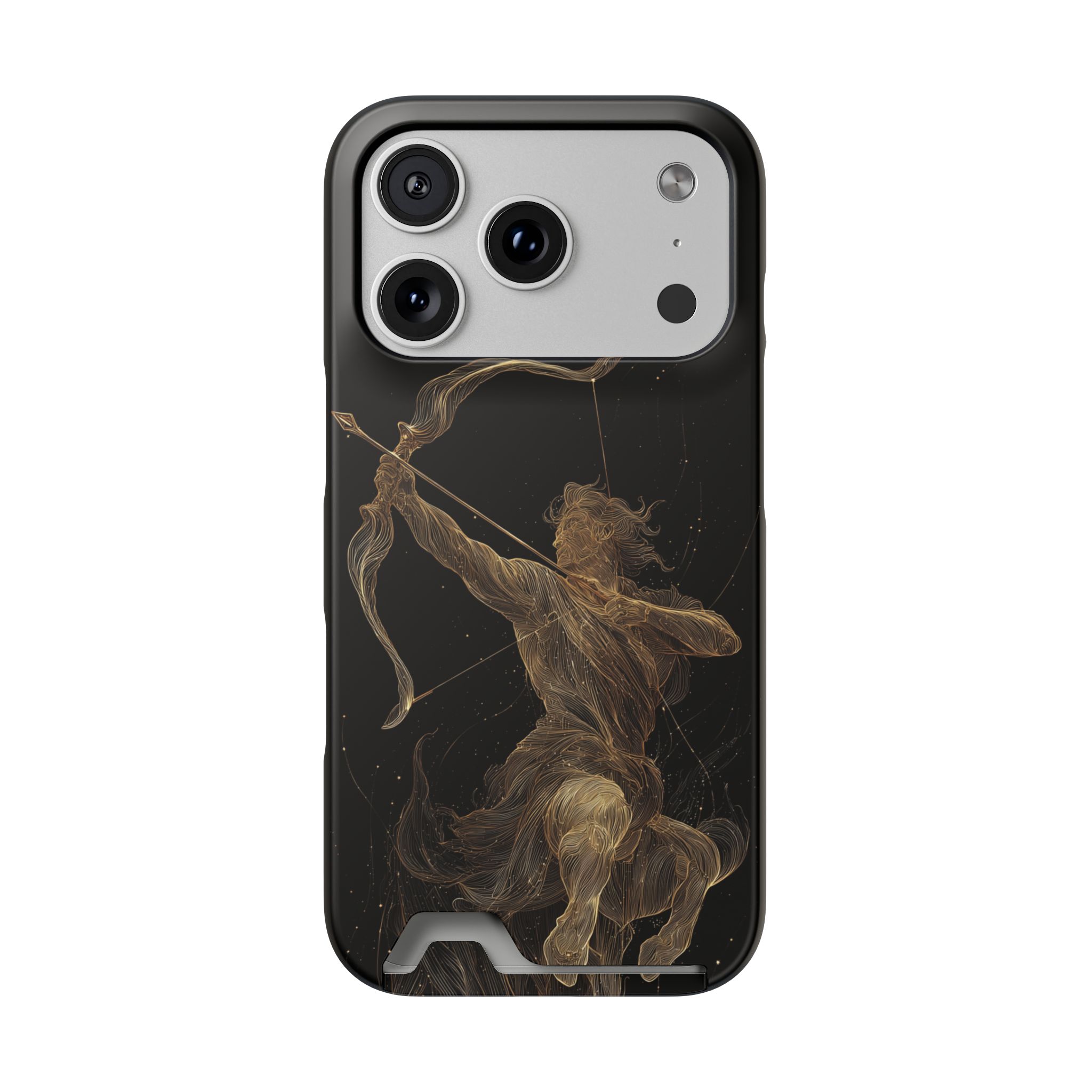 Sagittarius Zodiac Phone Case with Card Holder – Celestial Gold Archer - Image 83