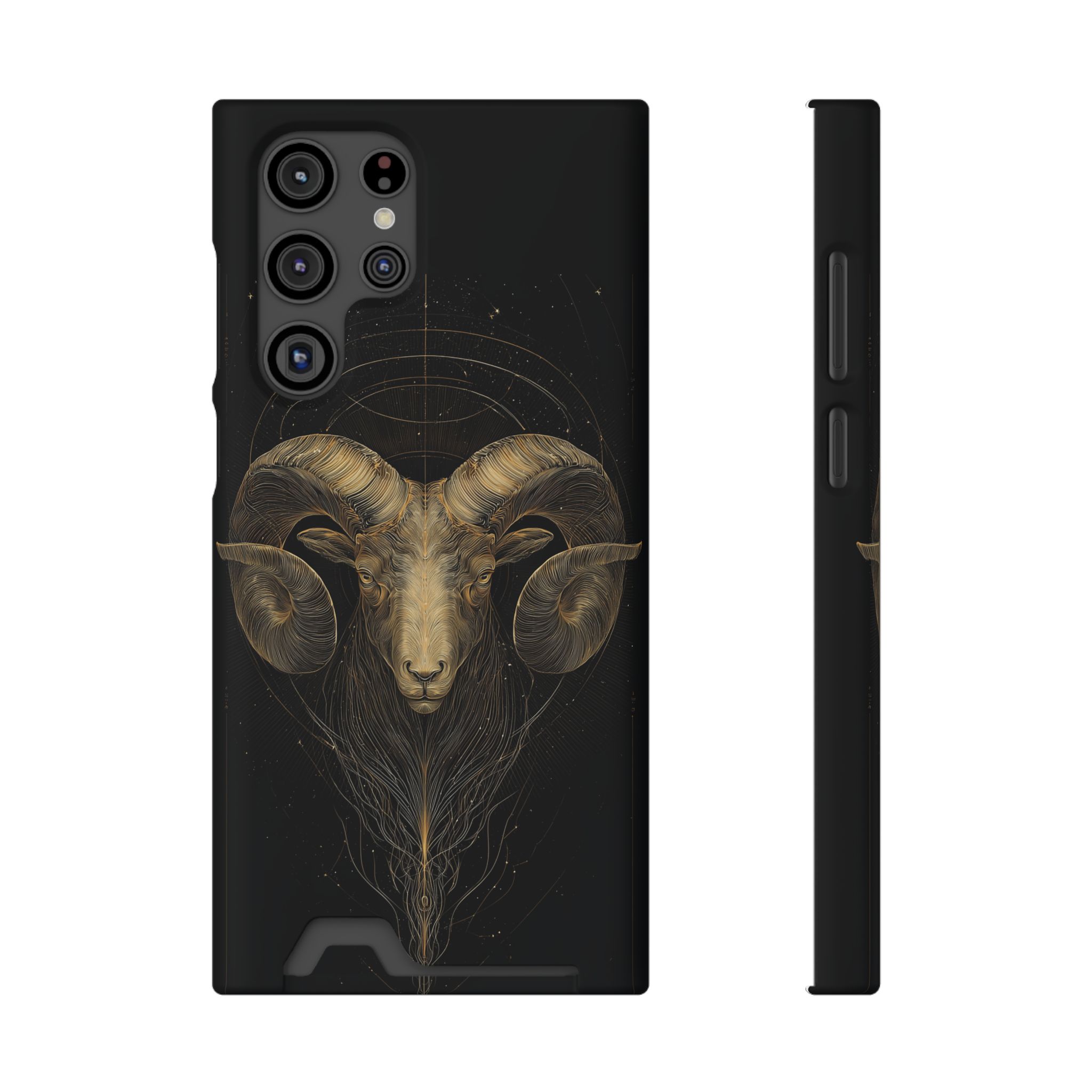 Aries Zodiac Phone Case with Card Holder – Celestial Gold Constellation - Image 21