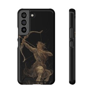 Sagittarius Zodiac Phone Case with Card Holder – Celestial Gold Archer