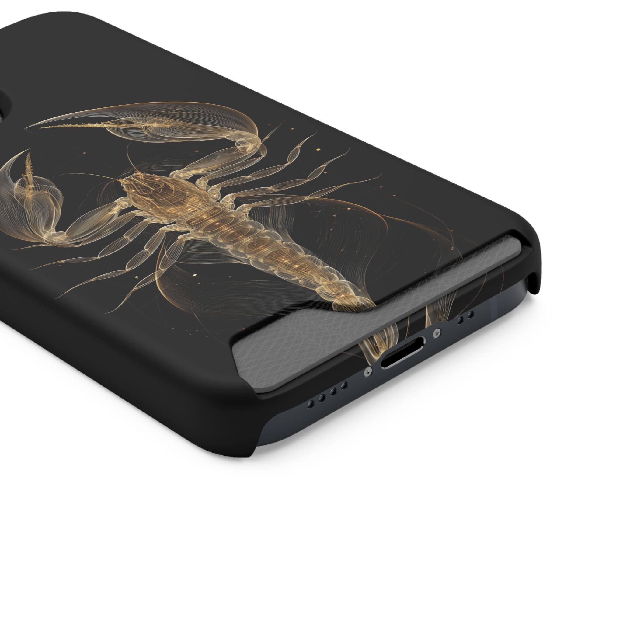 Scorpio Zodiac Phone Case with Card Holder – Celestial Gold Scorpion - Image 38