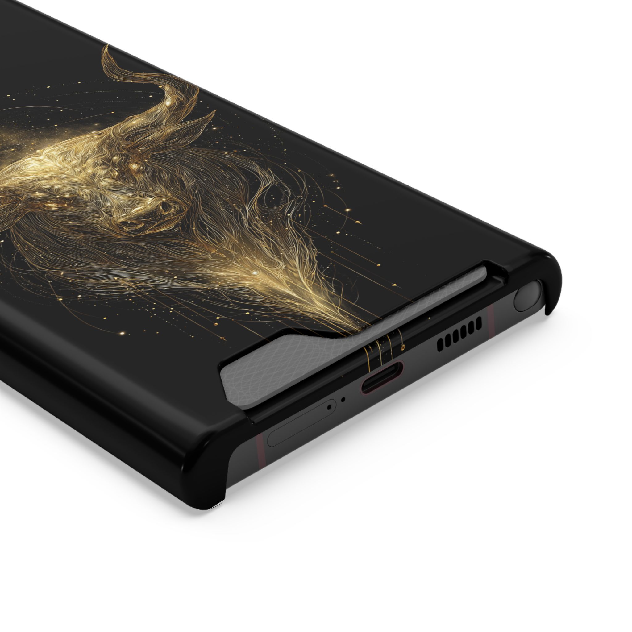 Taurus Zodiac Phone Case with Card Holder – Celestial Gold Bull - Image 18