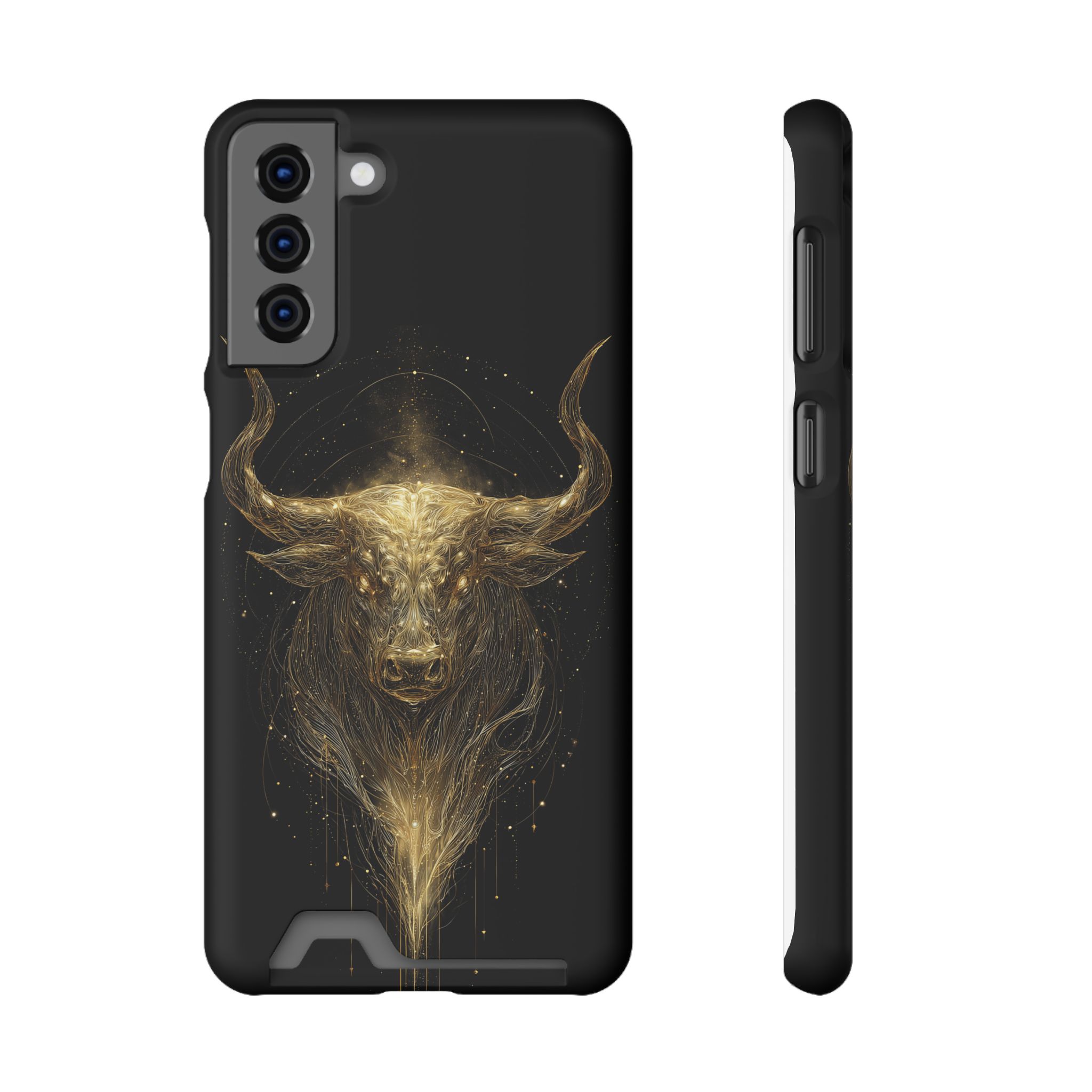 Taurus Zodiac Phone Case with Card Holder – Celestial Gold Bull - Image 69