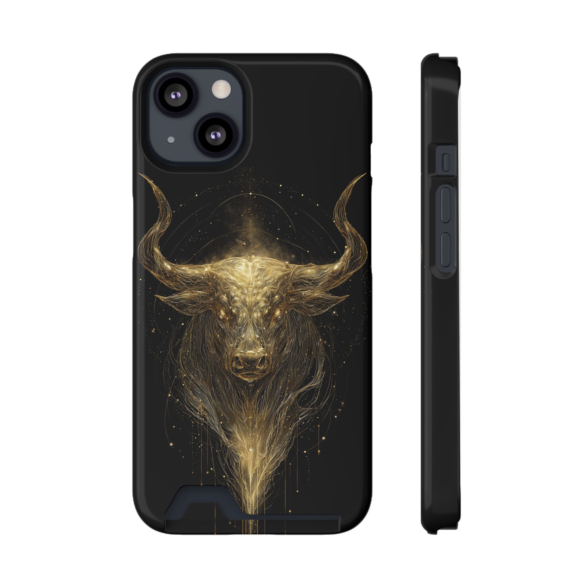 Taurus Zodiac Phone Case with Card Holder – Celestial Gold Bull - Image 25