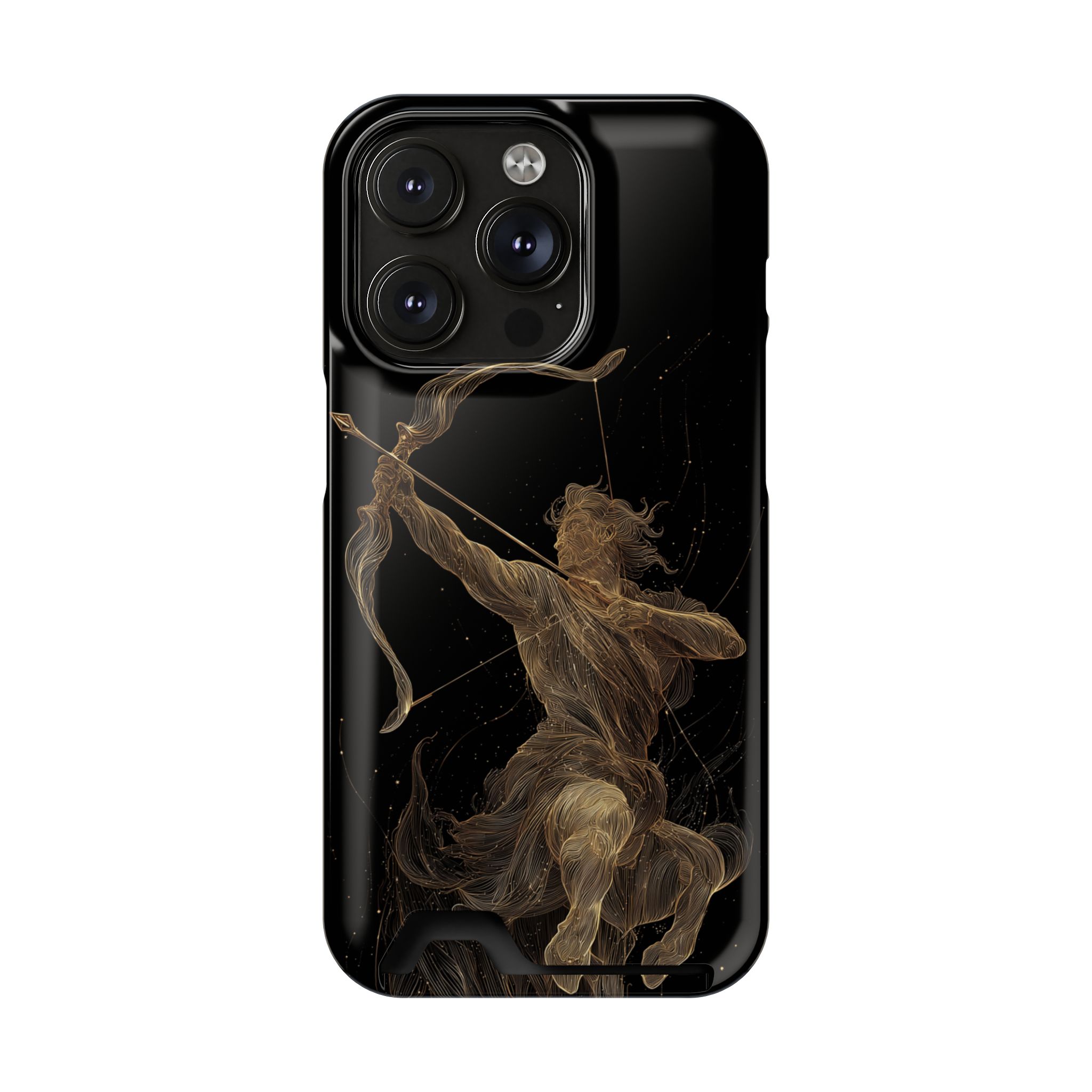 Sagittarius Zodiac Phone Case with Card Holder – Celestial Gold Archer - Image 94