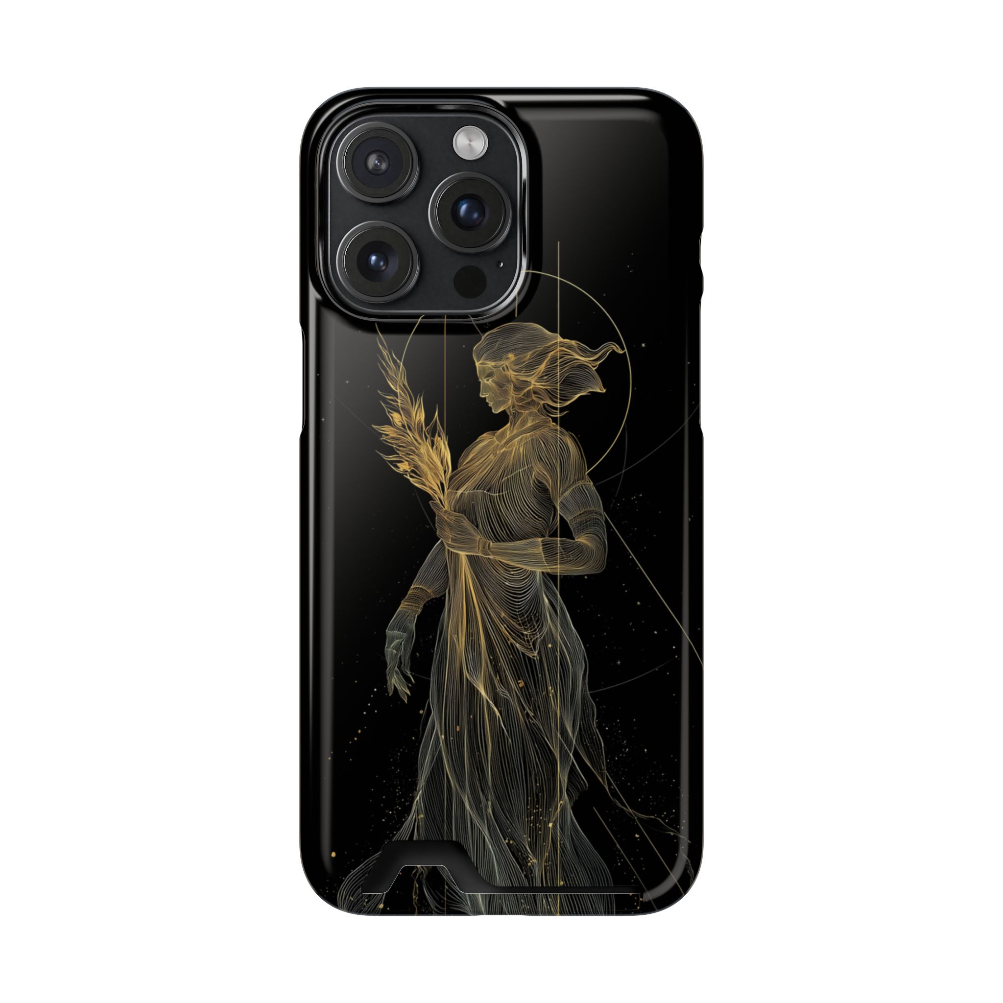 Virgo Zodiac Phone Case with Card Holder – Celestial Gold Maiden - Image 103