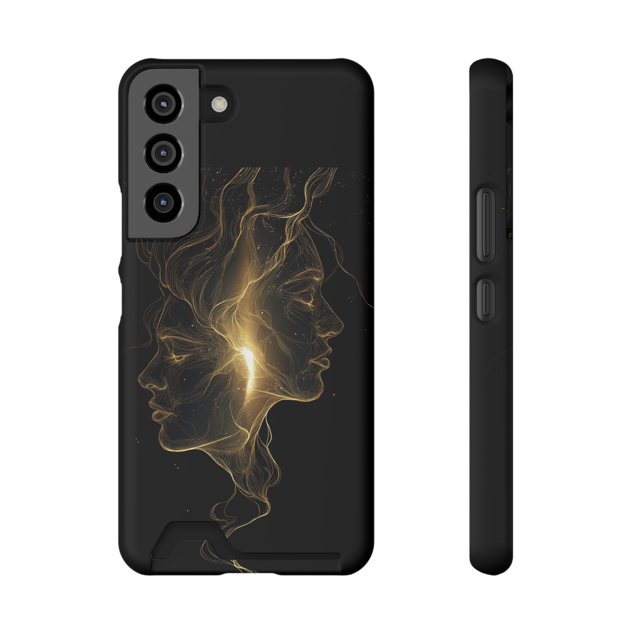 Gemini Zodiac Phone Case with Card Holder – Celestial Gold Twins - Image 5