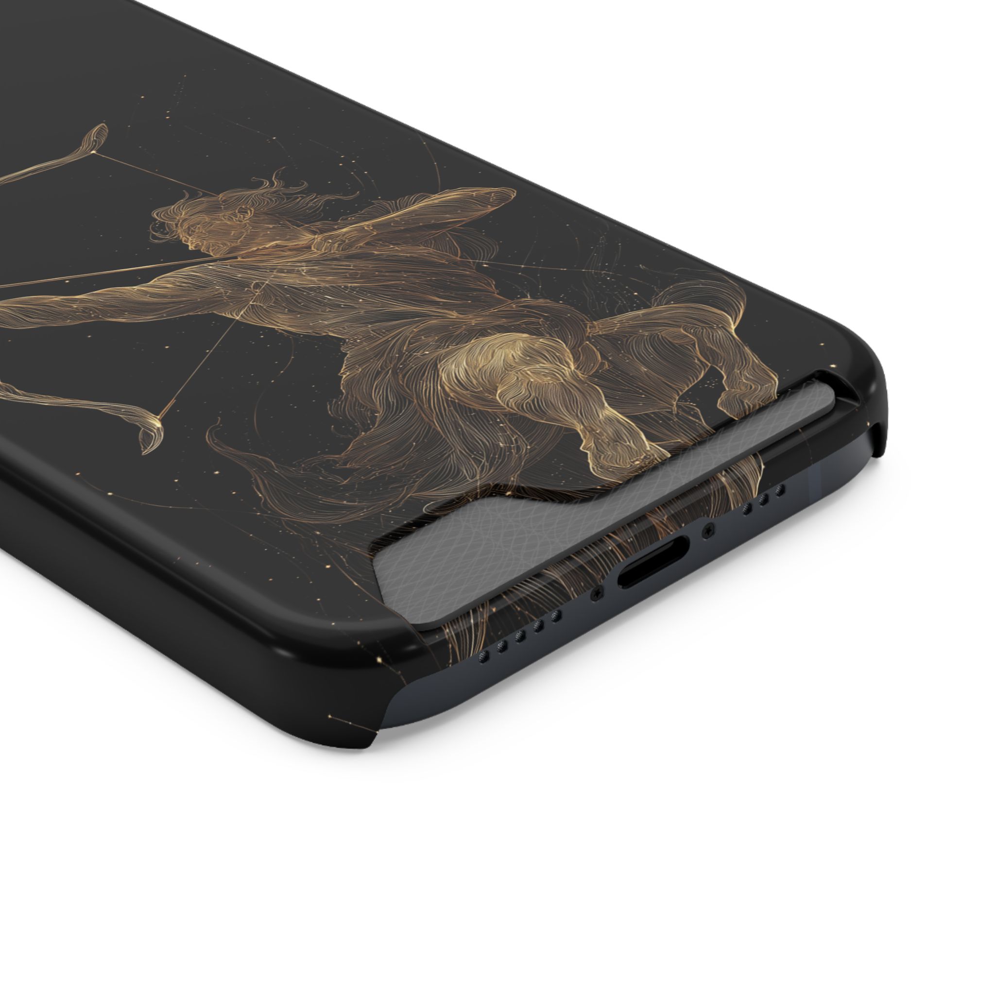 Sagittarius Zodiac Phone Case with Card Holder – Celestial Gold Archer - Image 26