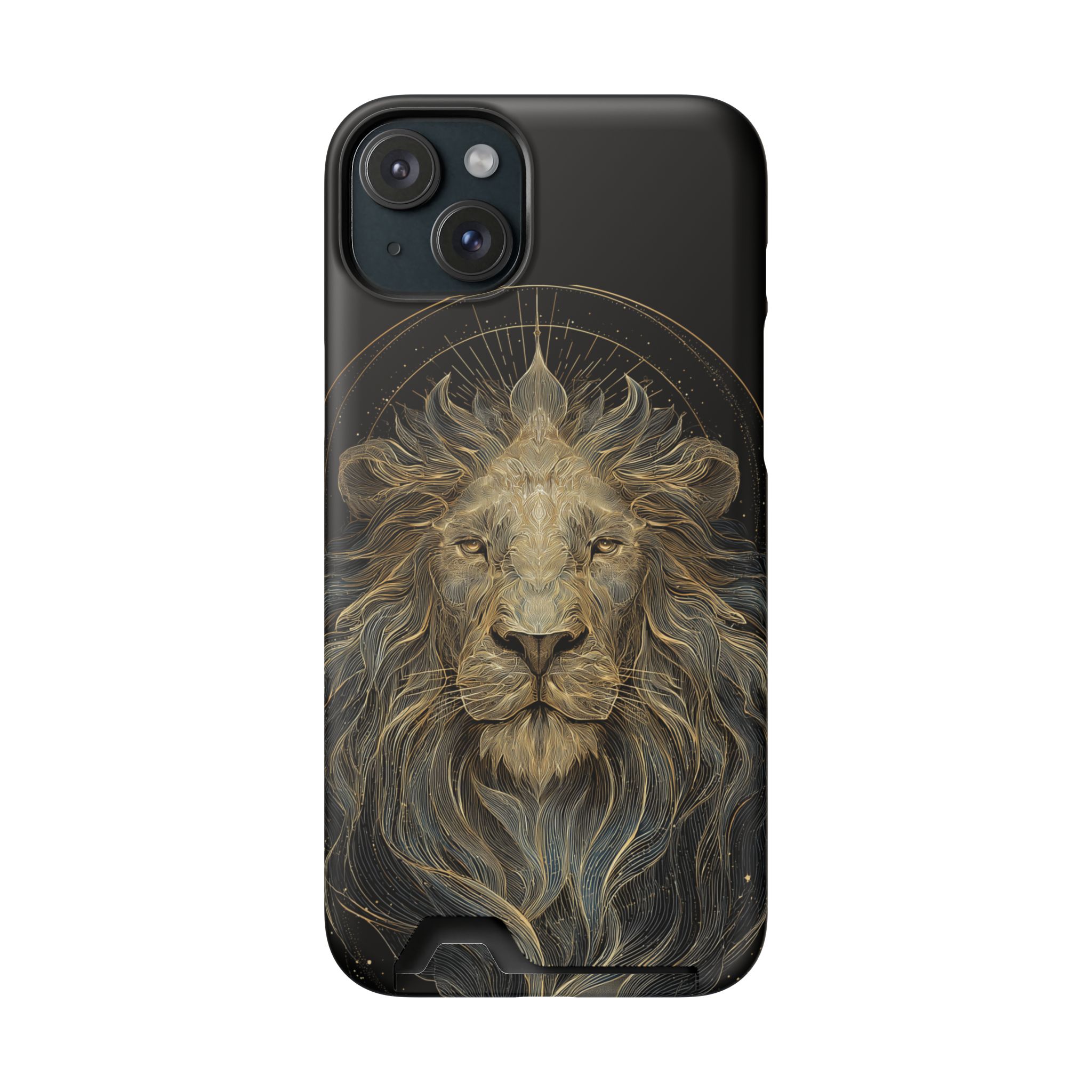 Leo Zodiac Phone Case with Card Holder – Celestial Gold Lion - Image 102