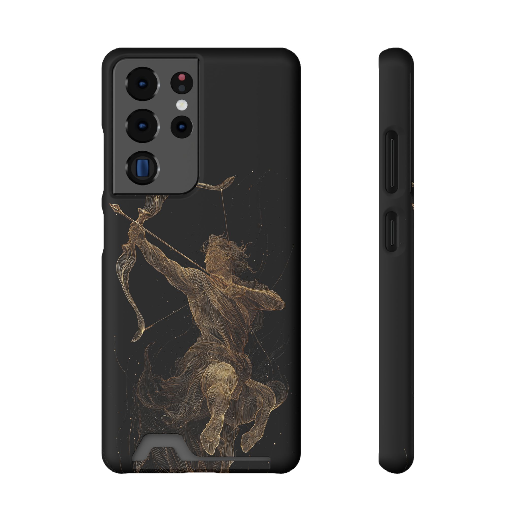 Sagittarius Zodiac Phone Case with Card Holder – Celestial Gold Archer - Image 77
