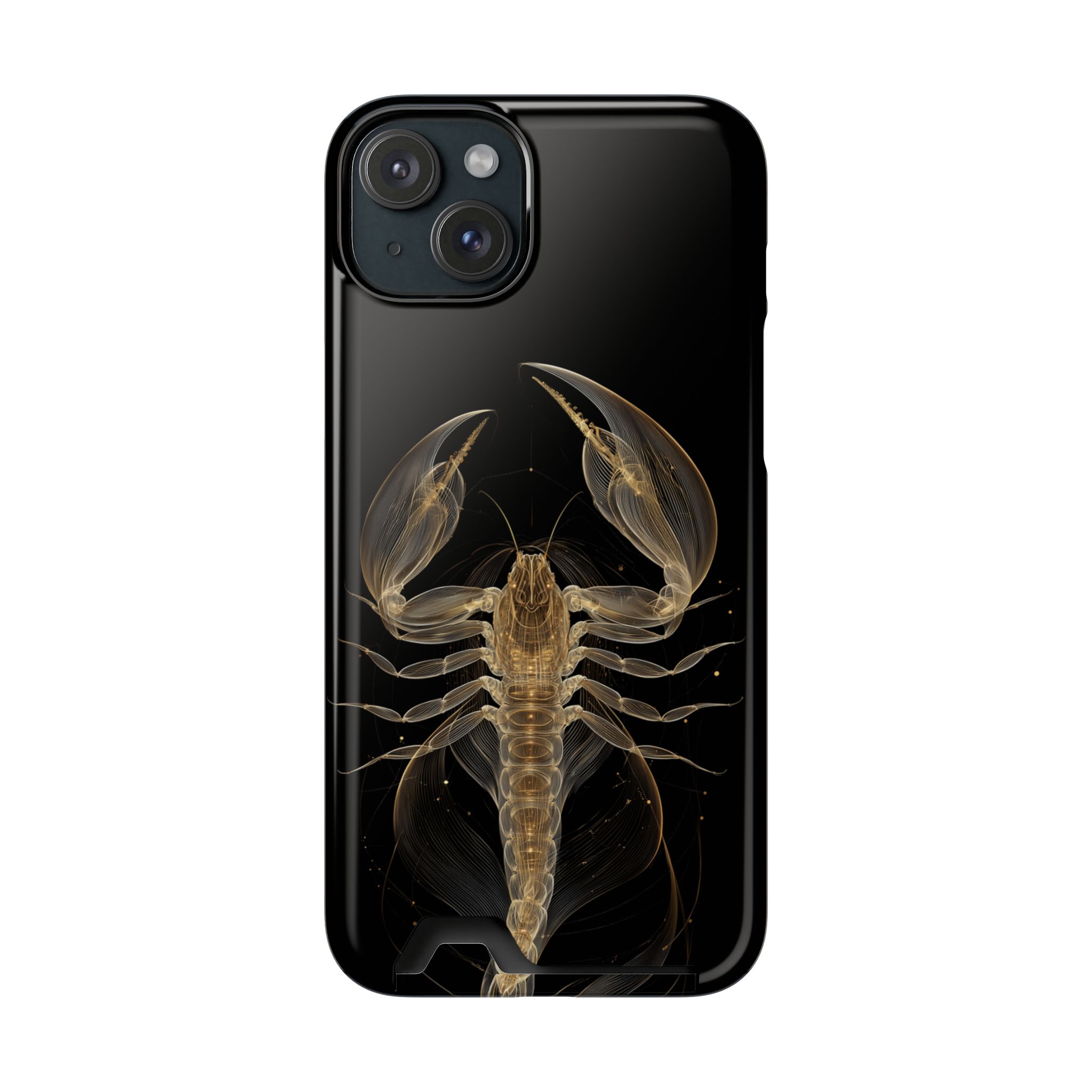 Scorpio Zodiac Phone Case with Card Holder – Celestial Gold Scorpion - Image 101