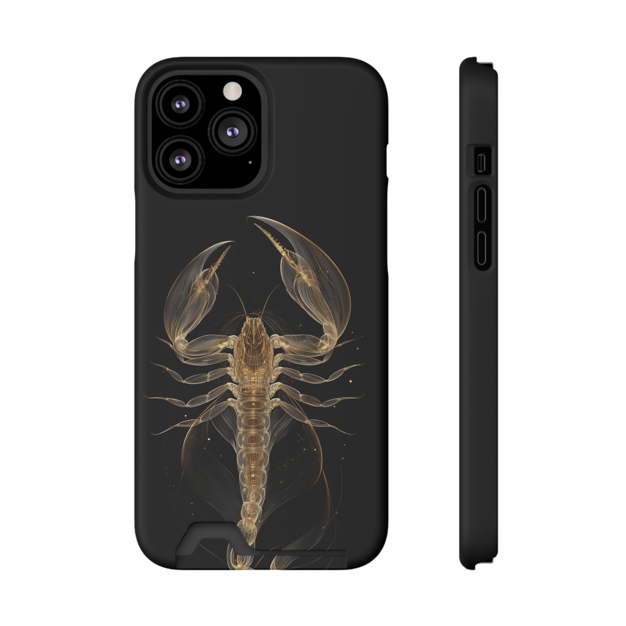 Scorpio Zodiac Phone Case with Card Holder – Celestial Gold Scorpion - Image 53