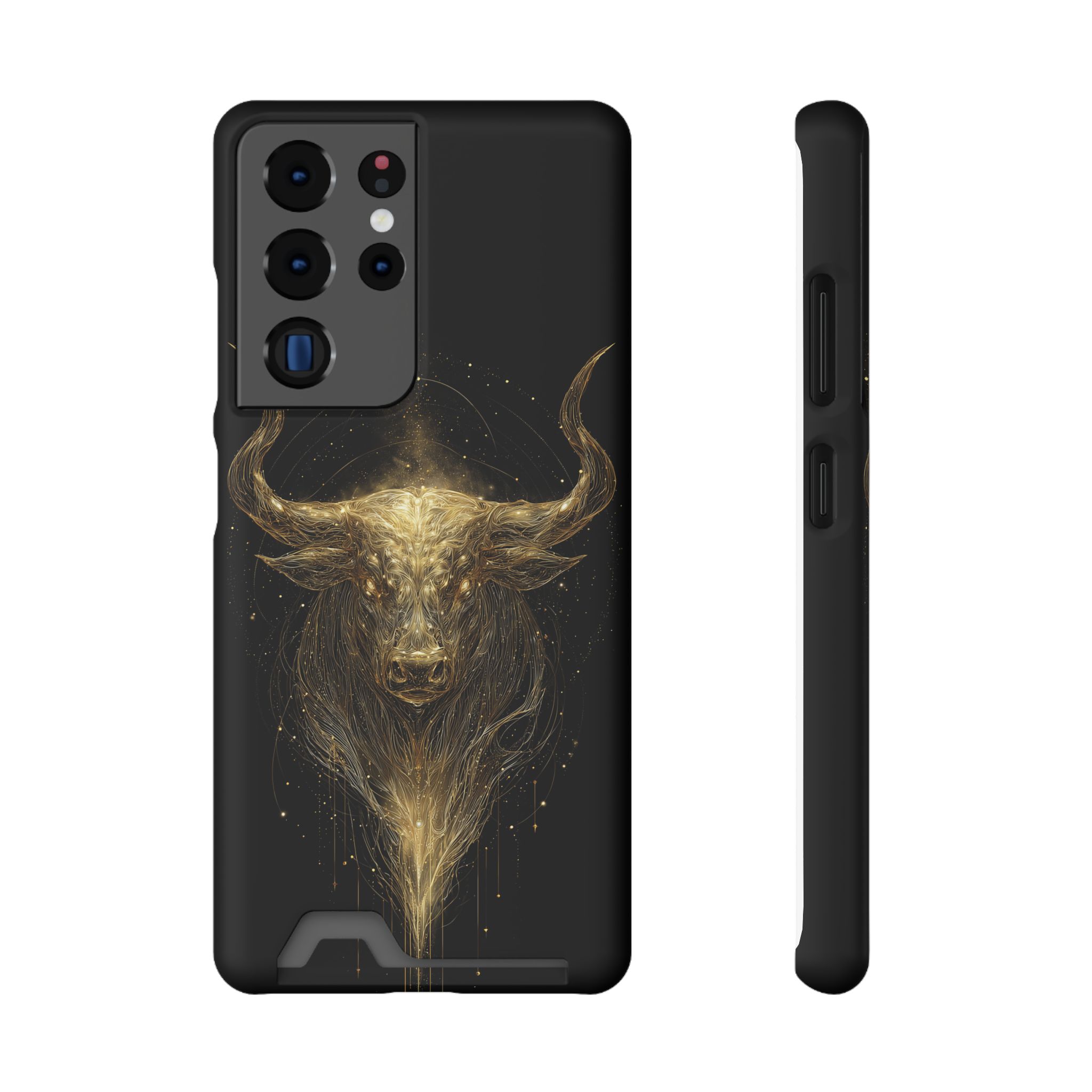 Taurus Zodiac Phone Case with Card Holder – Celestial Gold Bull - Image 77