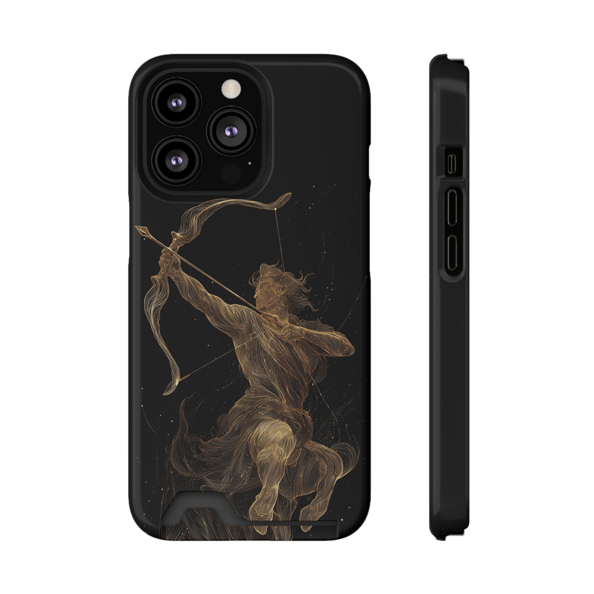 Sagittarius Zodiac Phone Case with Card Holder – Celestial Gold Archer - Image 41