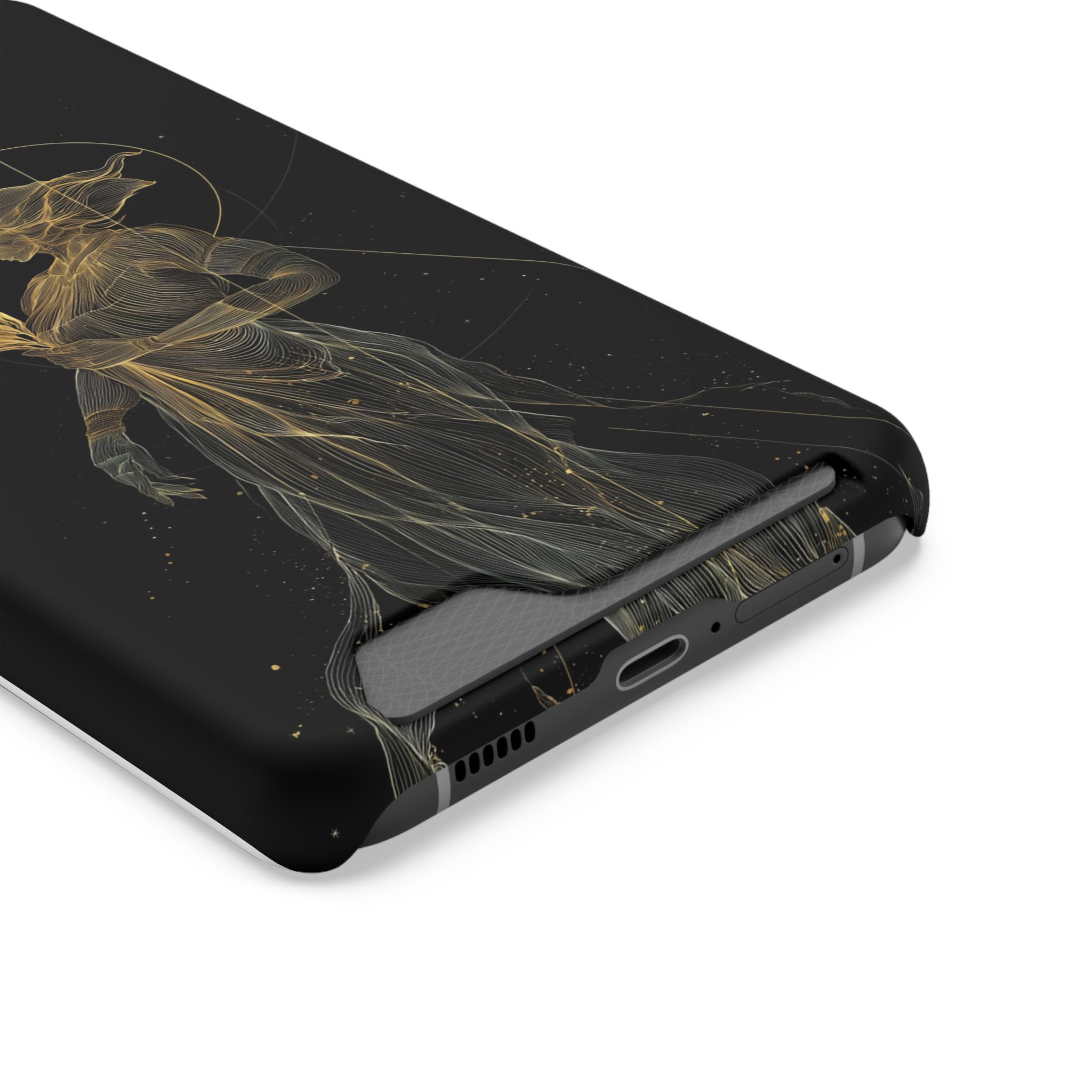 Virgo Zodiac Phone Case with Card Holder – Celestial Gold Maiden - Image 14
