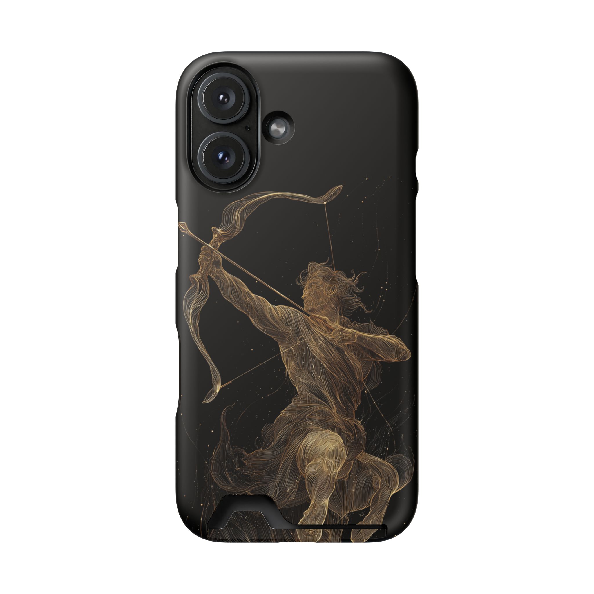 Sagittarius Zodiac Phone Case with Card Holder – Celestial Gold Archer - Image 106