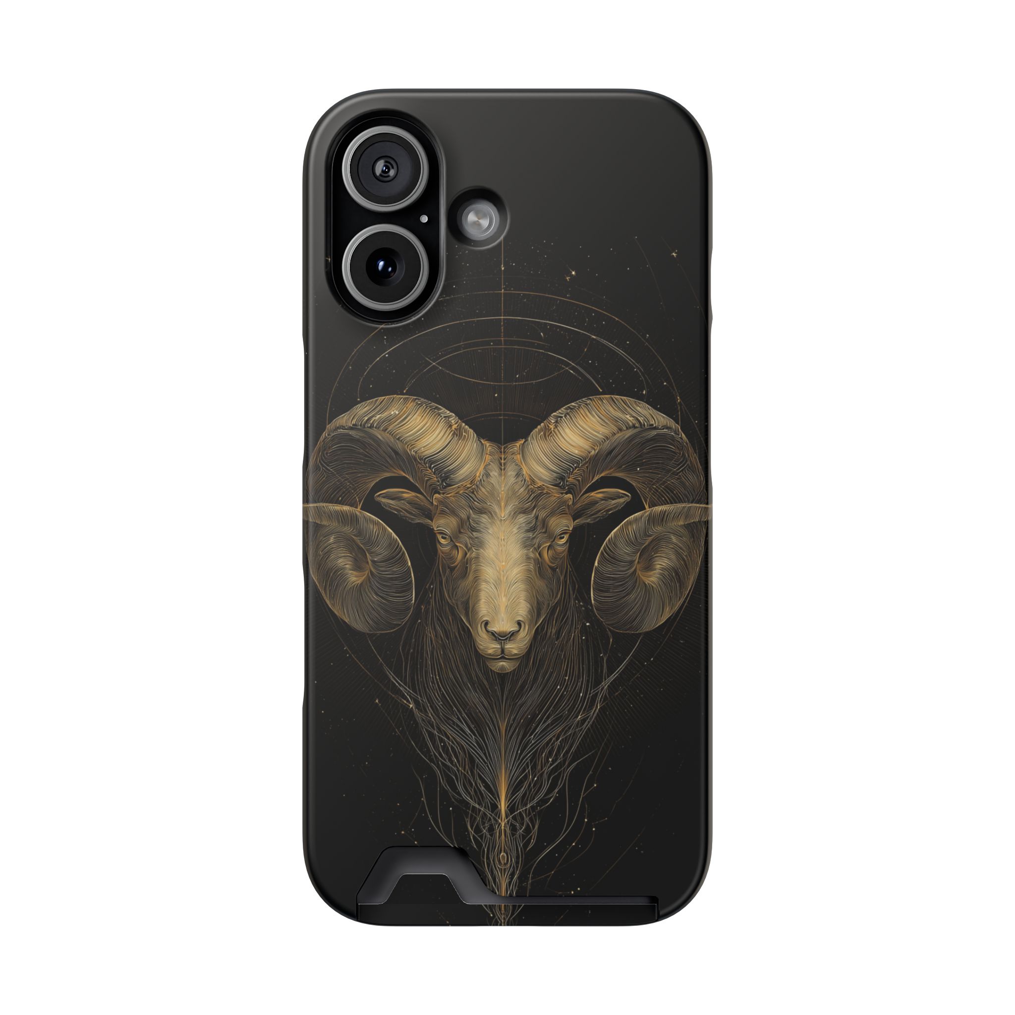 Aries Zodiac Phone Case with Card Holder – Celestial Gold Constellation - Image 81