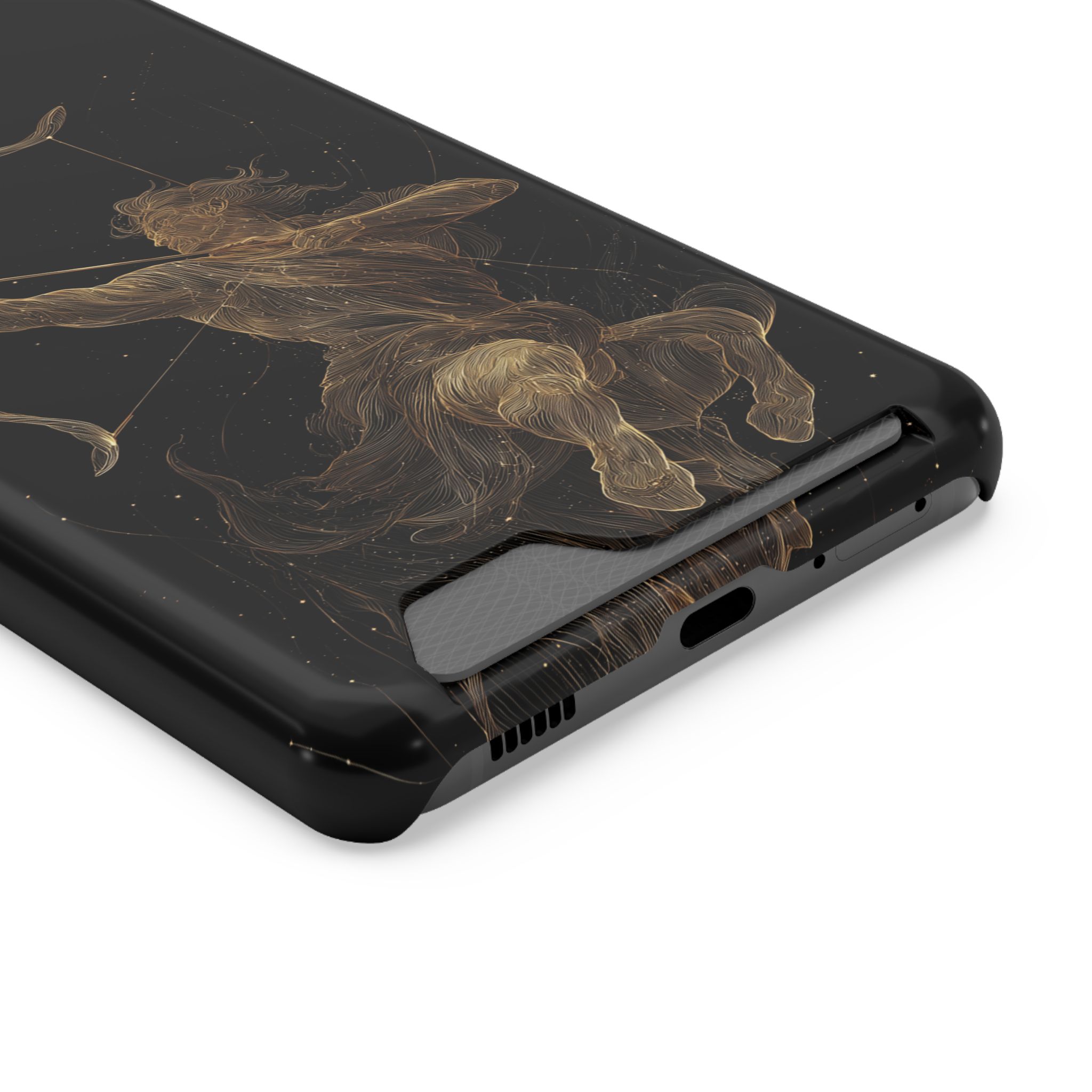 Sagittarius Zodiac Phone Case with Card Holder – Celestial Gold Archer - Image 66