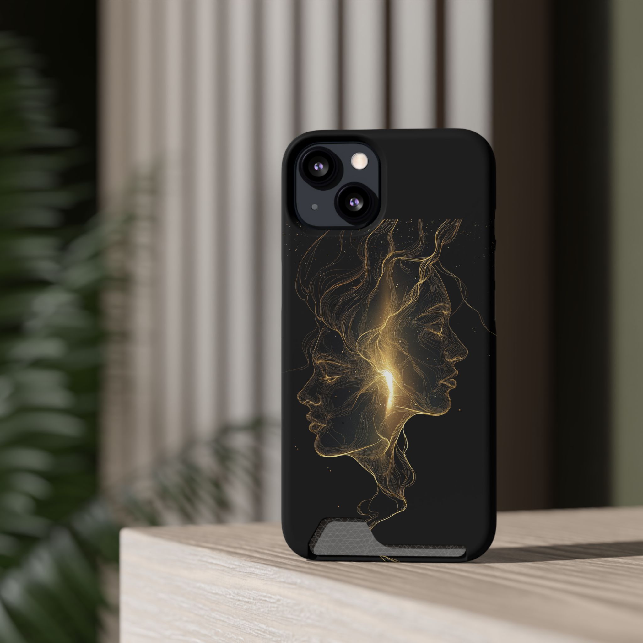 Gemini Zodiac Phone Case with Card Holder – Celestial Gold Twins - Image 32