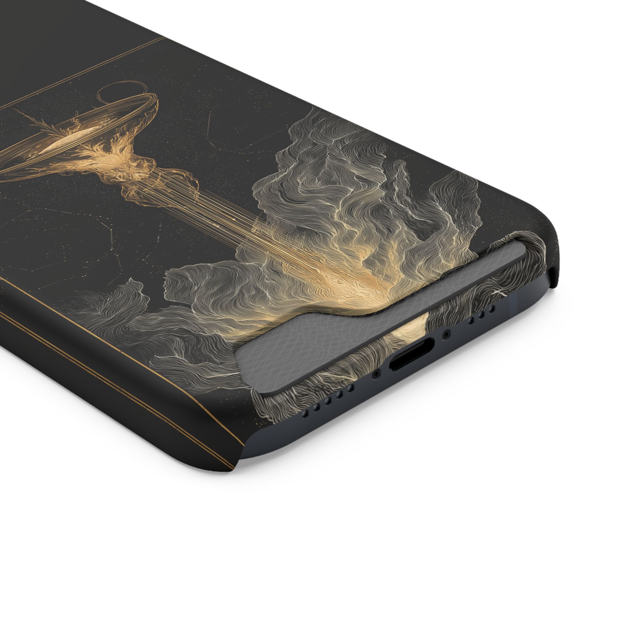 Aquarius Zodiac Phone Case with Card Holder – Celestial Gold Water Bearer - Image 30