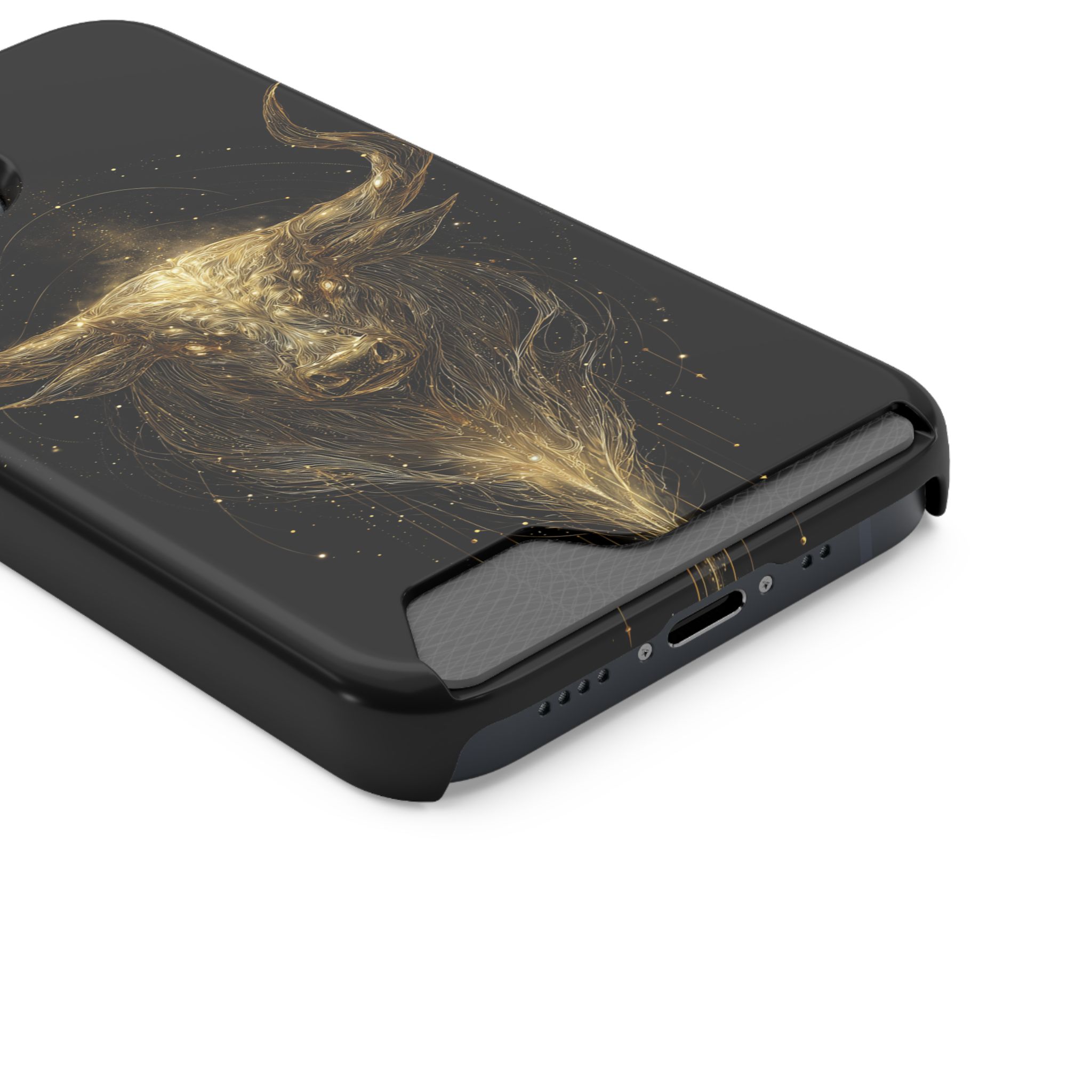 Taurus Zodiac Phone Case with Card Holder – Celestial Gold Bull - Image 34
