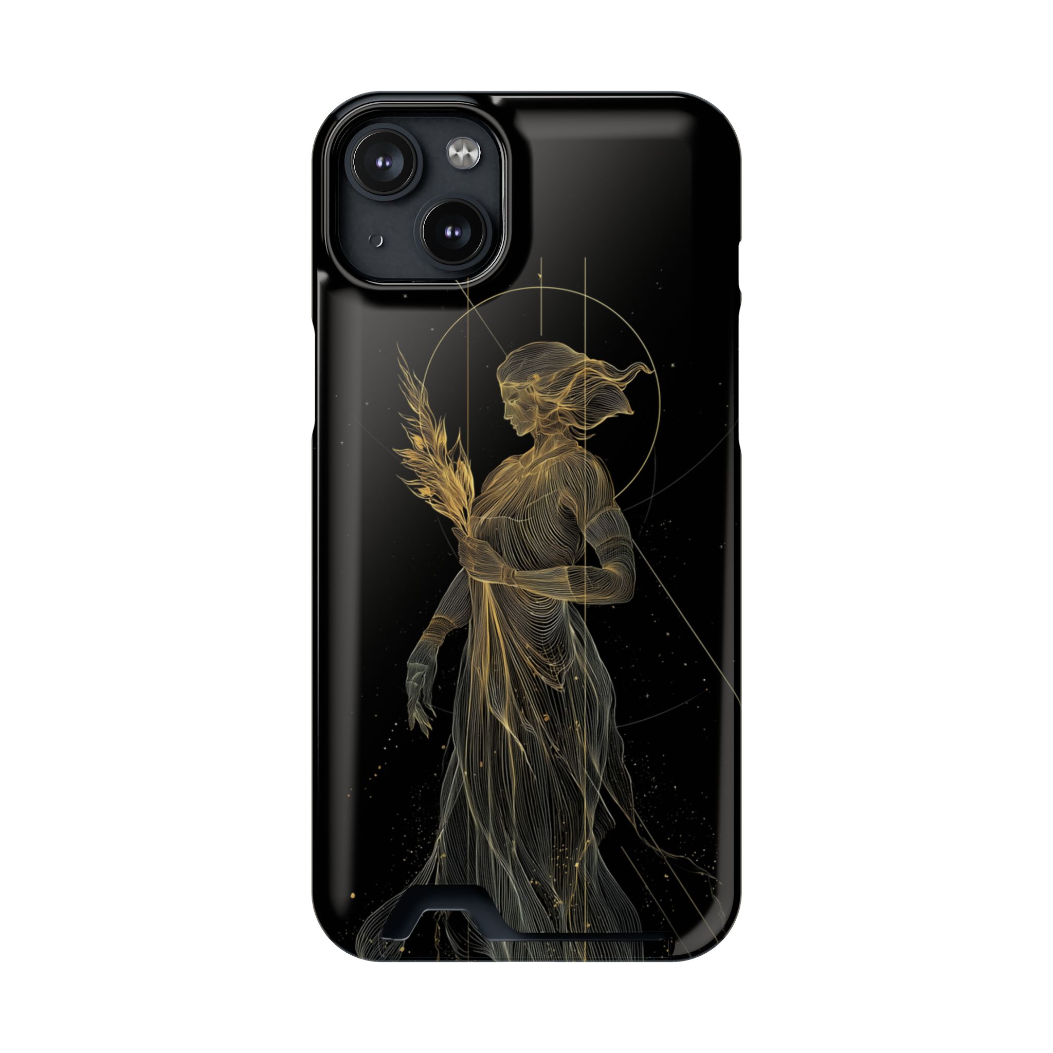Virgo Zodiac Phone Case with Card Holder – Celestial Gold Maiden - Image 95