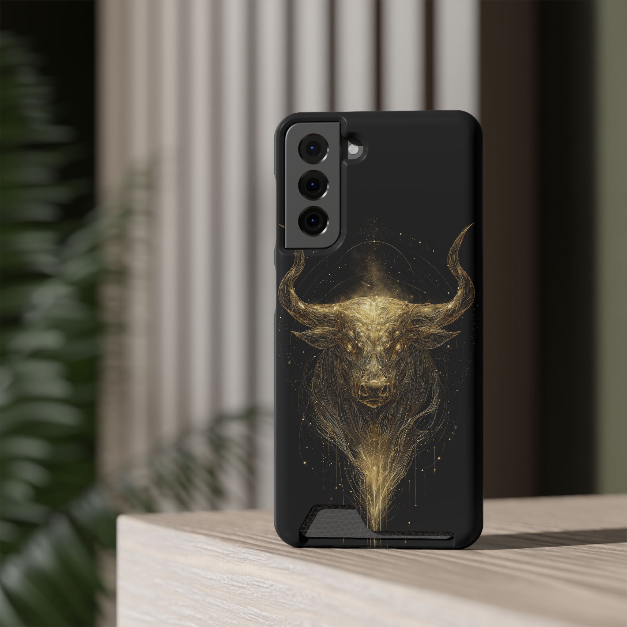 Taurus Zodiac Phone Case with Card Holder – Celestial Gold Bull - Image 60