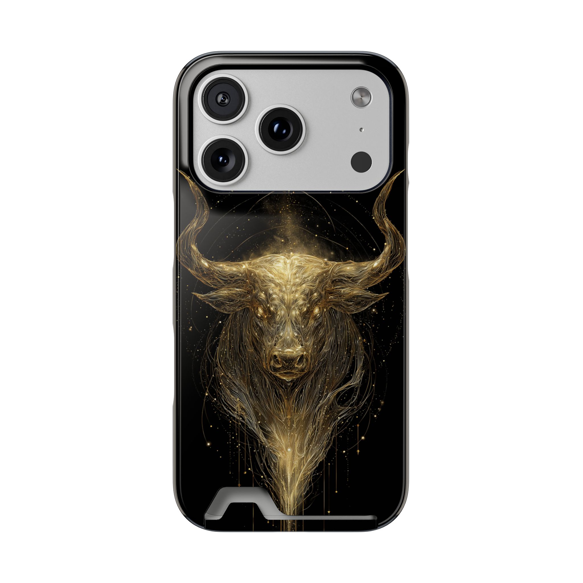 Taurus Zodiac Phone Case with Card Holder – Celestial Gold Bull - Image 87