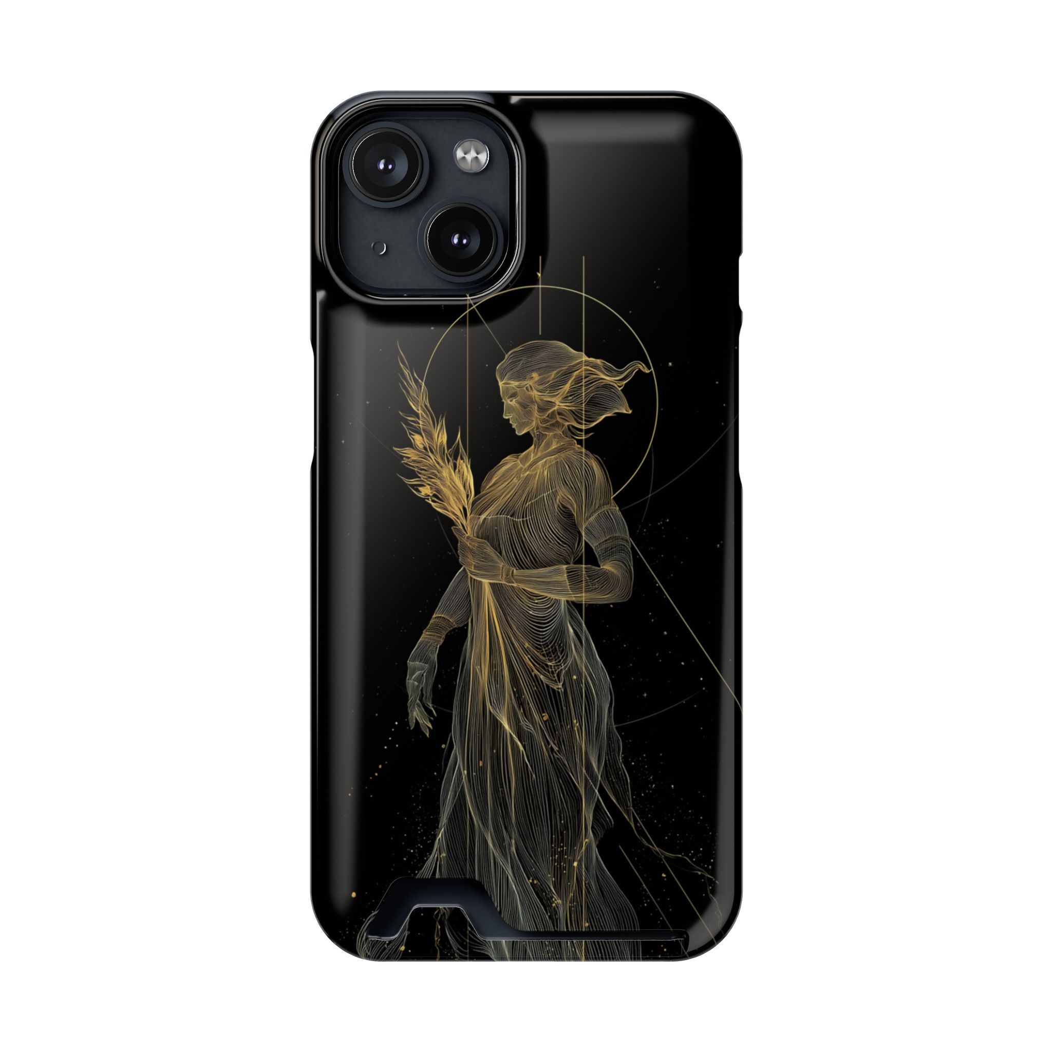 Virgo Zodiac Phone Case with Card Holder – Celestial Gold Maiden - Image 93