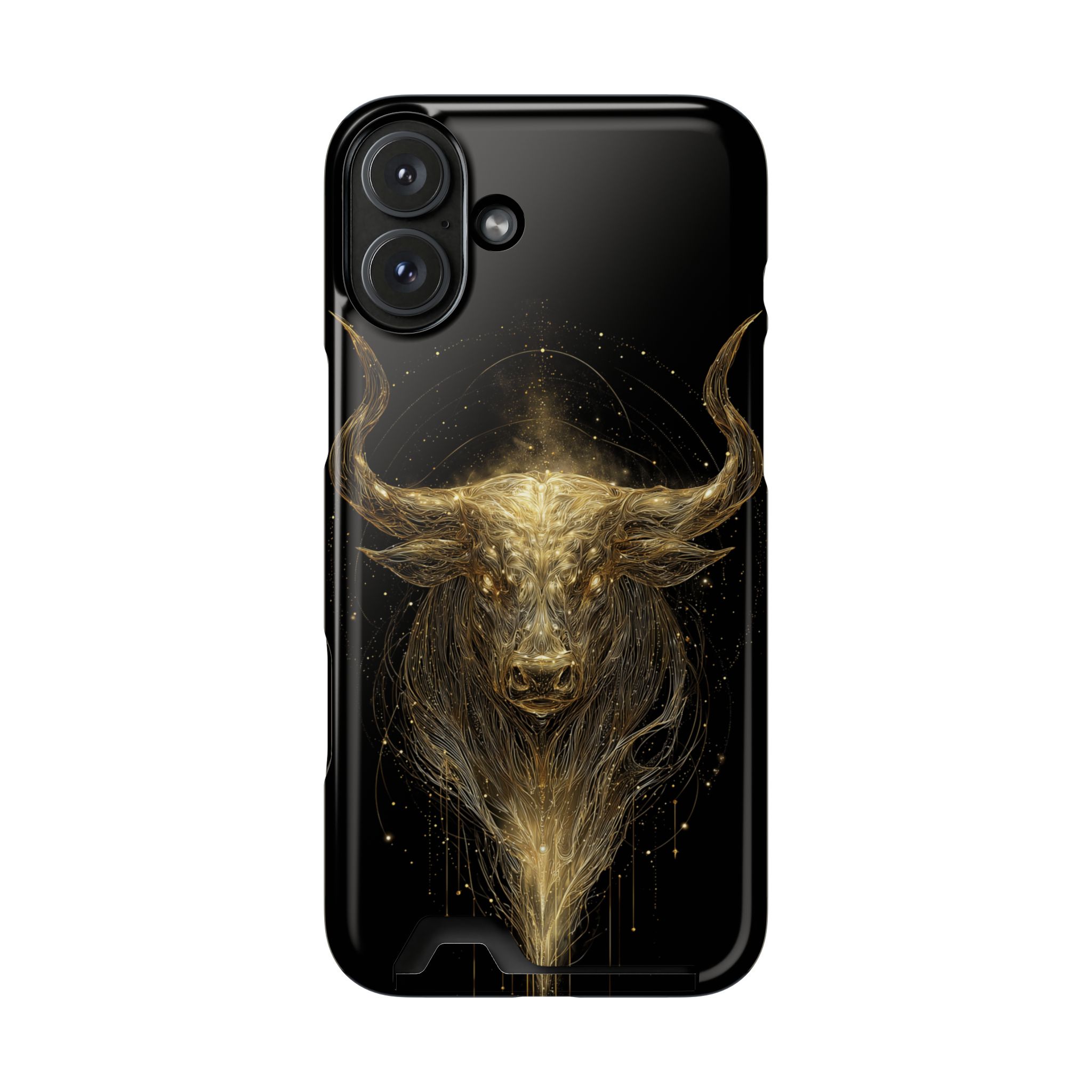 Taurus Zodiac Phone Case with Card Holder – Celestial Gold Bull - Image 109