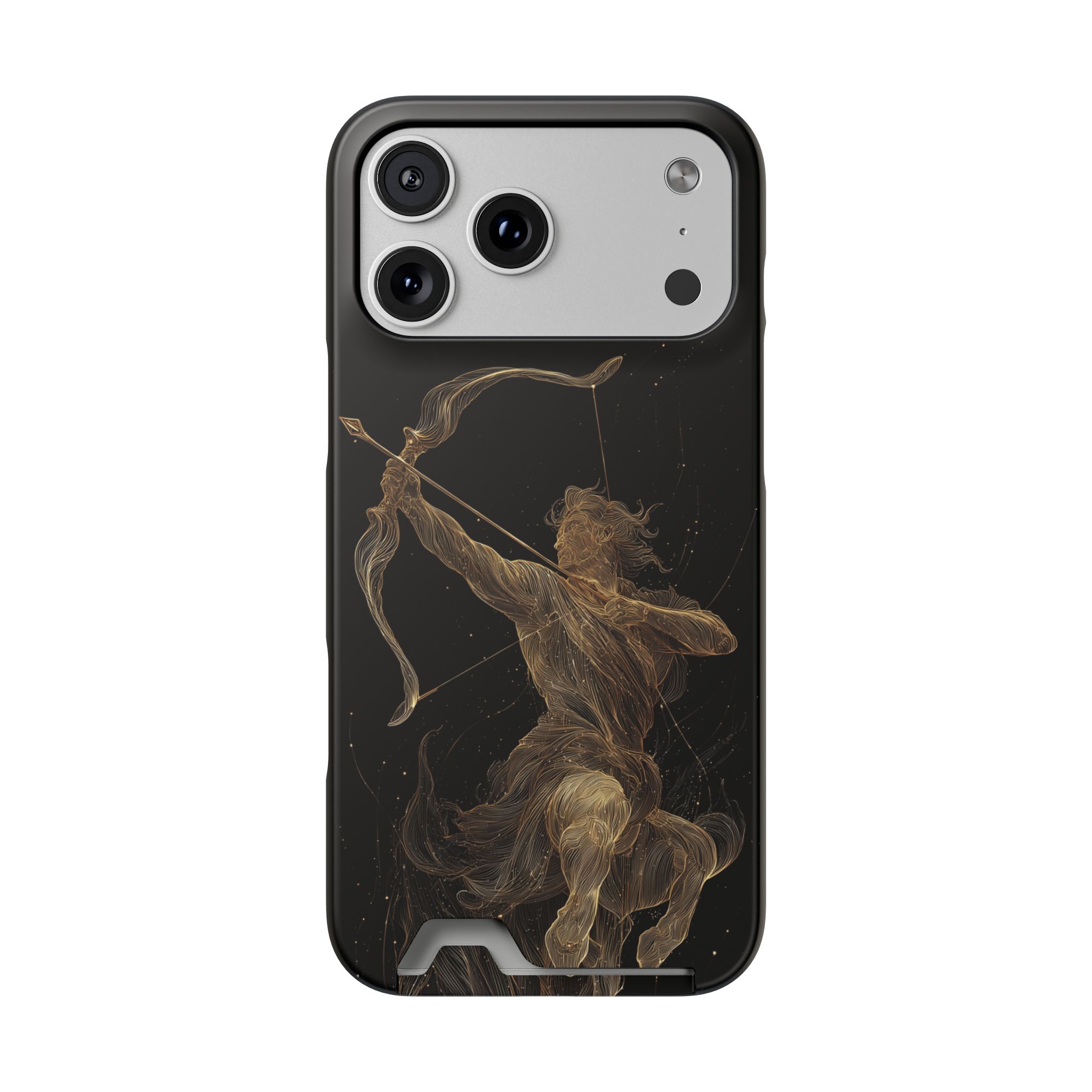 Sagittarius Zodiac Phone Case with Card Holder – Celestial Gold Archer - Image 84