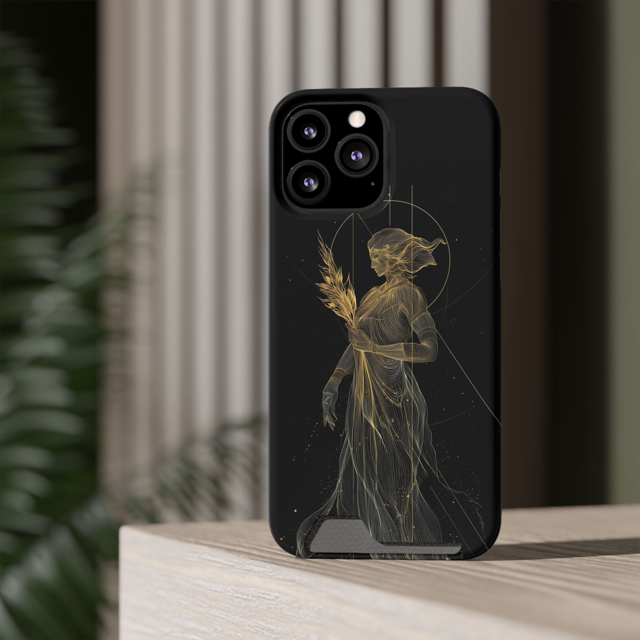 Virgo Zodiac Phone Case with Card Holder – Celestial Gold Maiden - Image 52