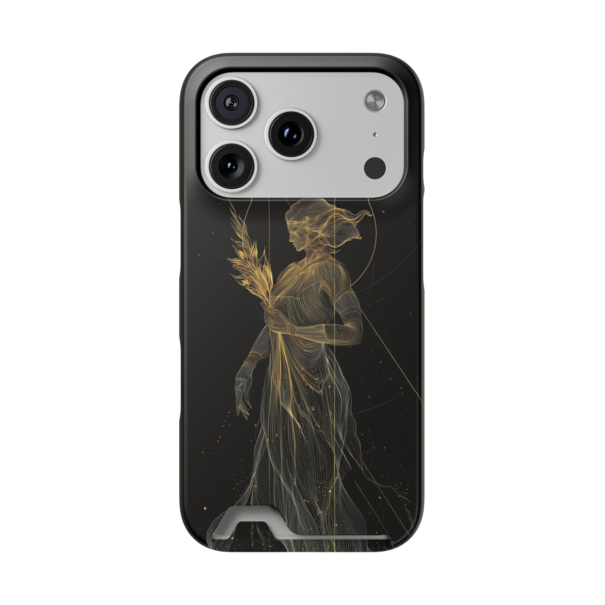 Virgo Zodiac Phone Case with Card Holder – Celestial Gold Maiden - Image 83