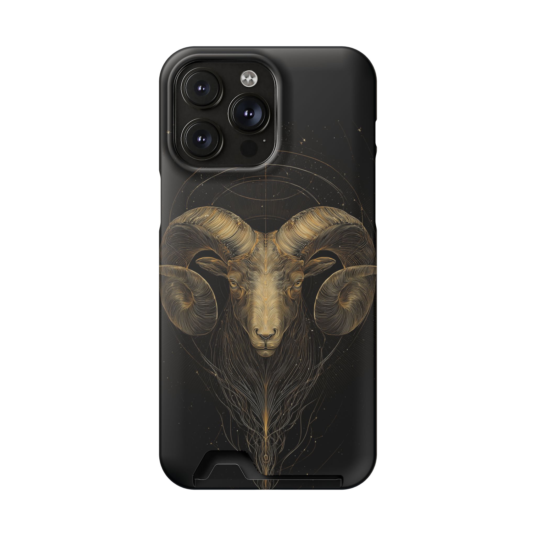 Aries Zodiac Phone Case with Card Holder – Celestial Gold Constellation - Image 92