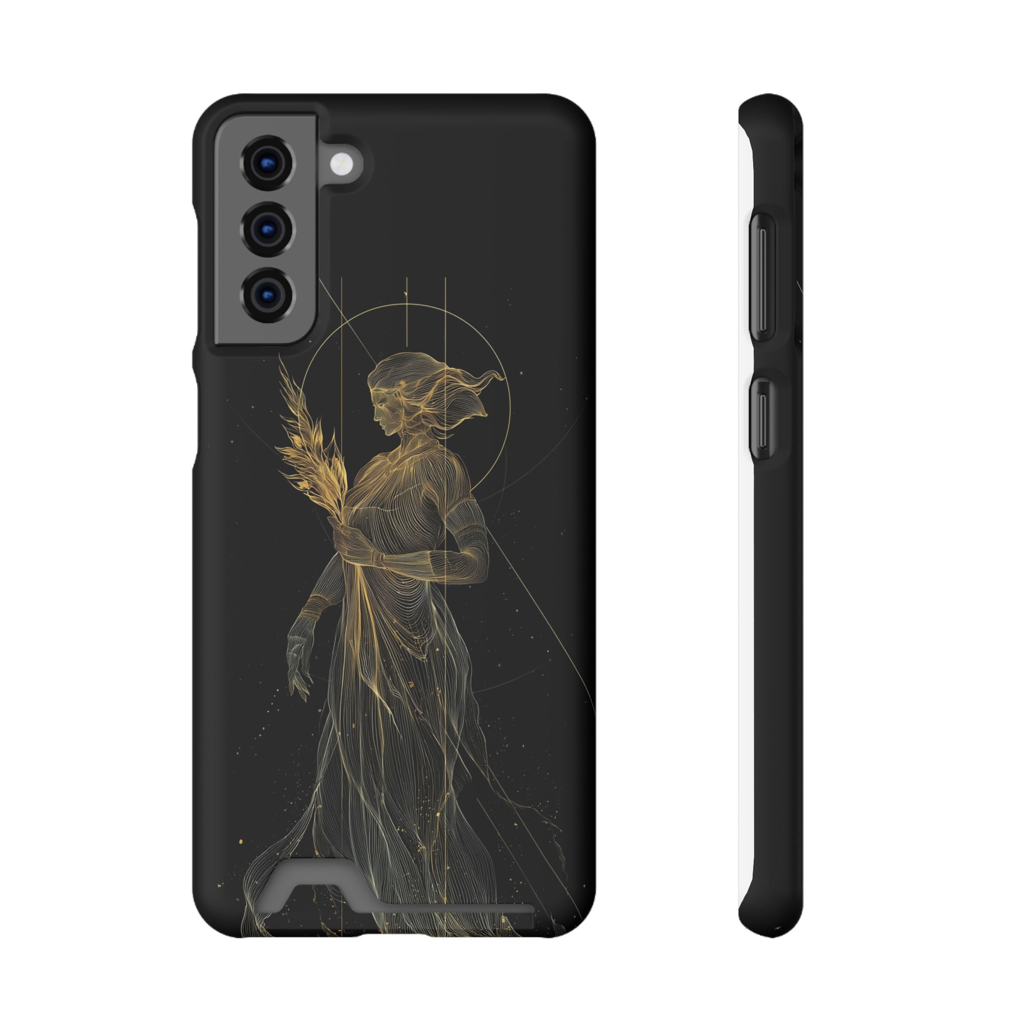 Virgo Zodiac Phone Case with Card Holder – Celestial Gold Maiden - Image 69