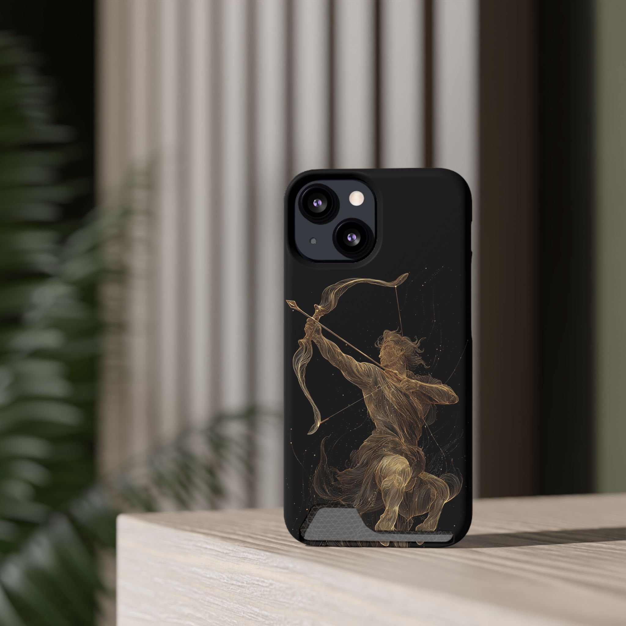 Sagittarius Zodiac Phone Case with Card Holder – Celestial Gold Archer - Image 40
