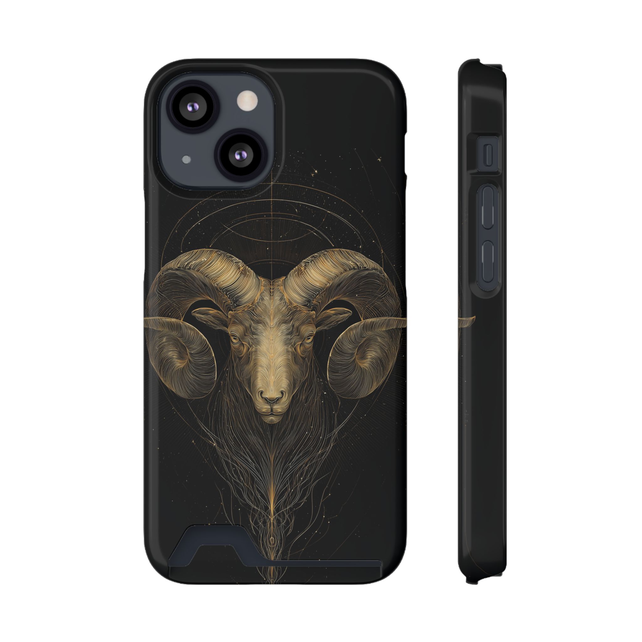 Aries Zodiac Phone Case with Card Holder – Celestial Gold Constellation - Image 33
