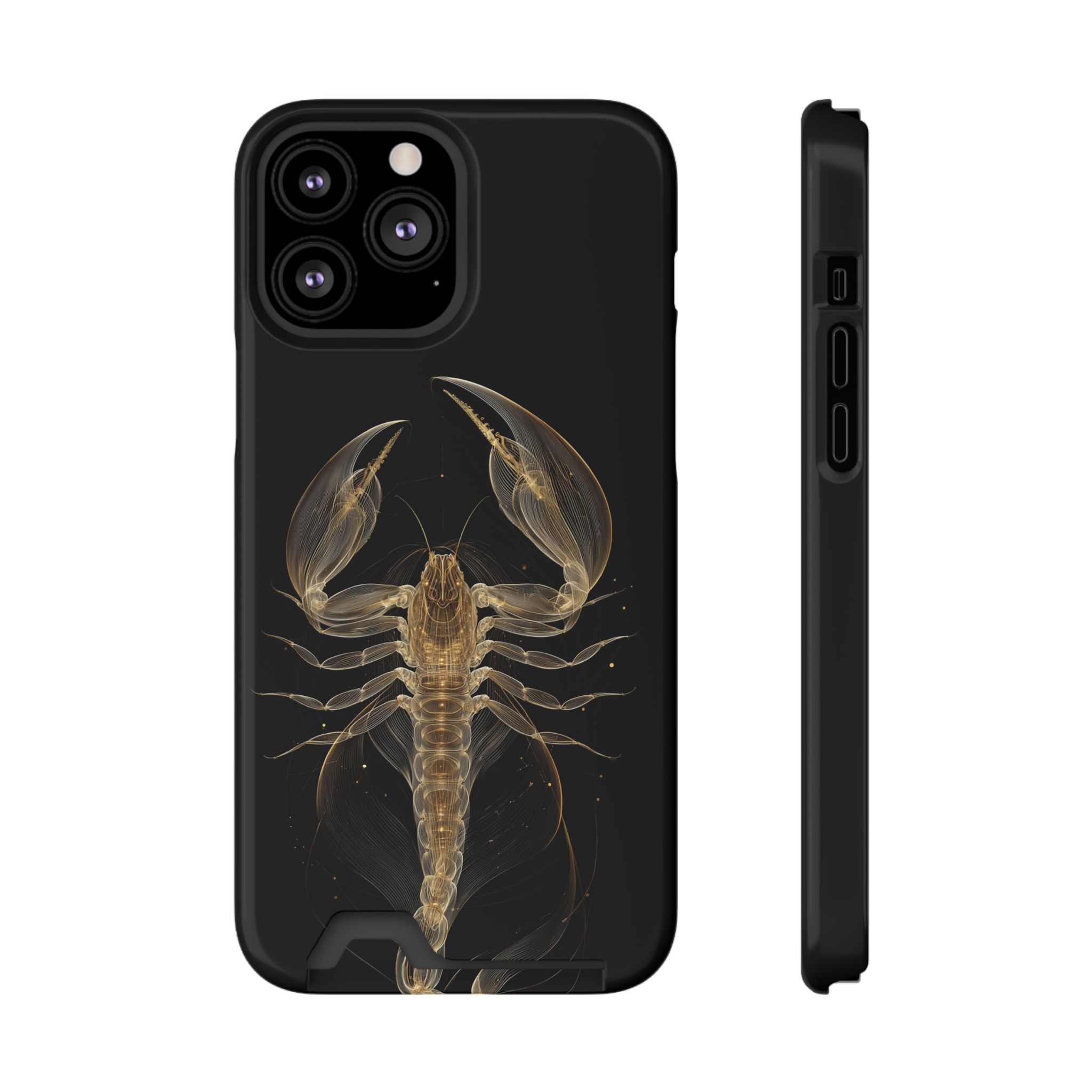 Scorpio Zodiac Phone Case with Card Holder – Celestial Gold Scorpion - Image 49