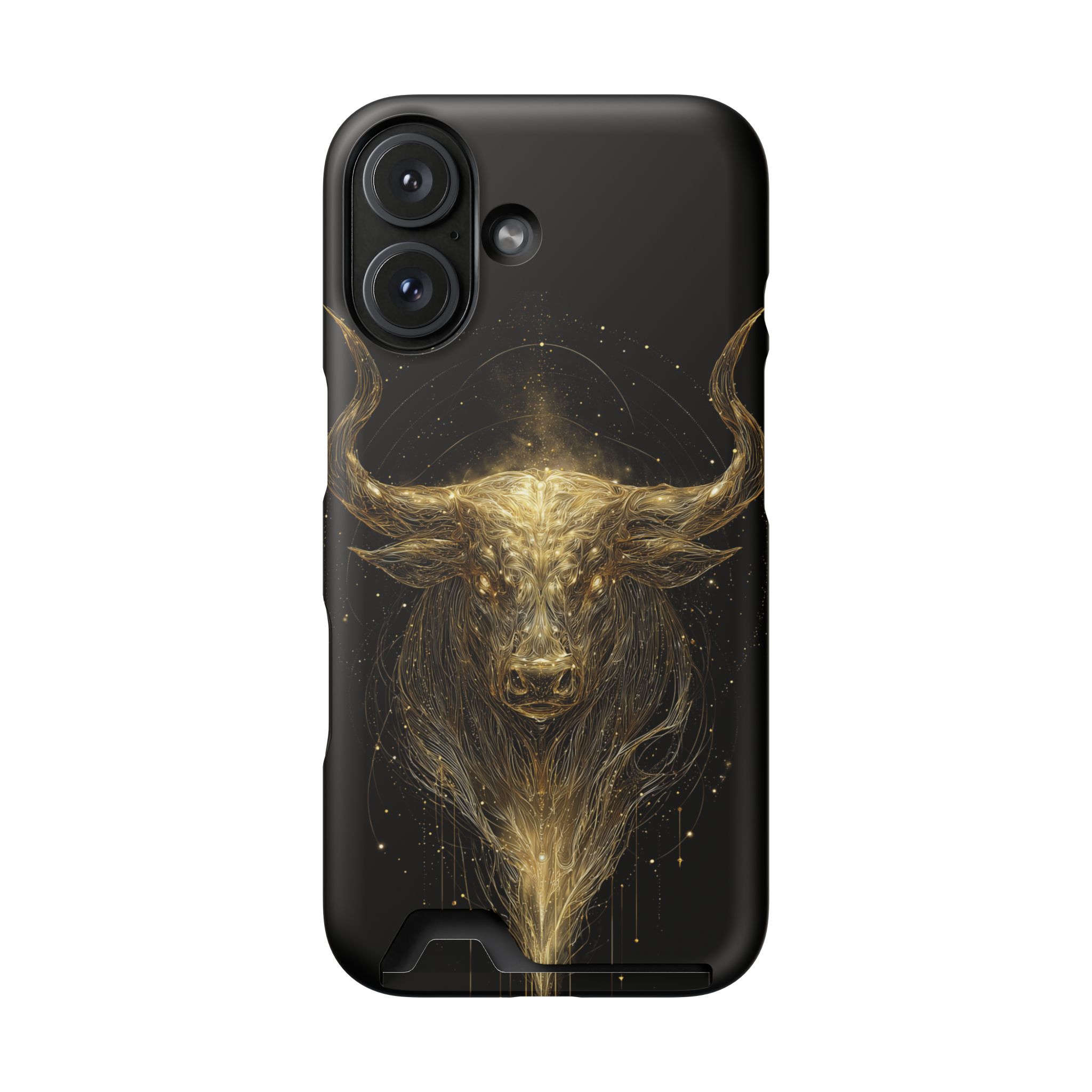 Taurus Zodiac Phone Case with Card Holder – Celestial Gold Bull - Image 106
