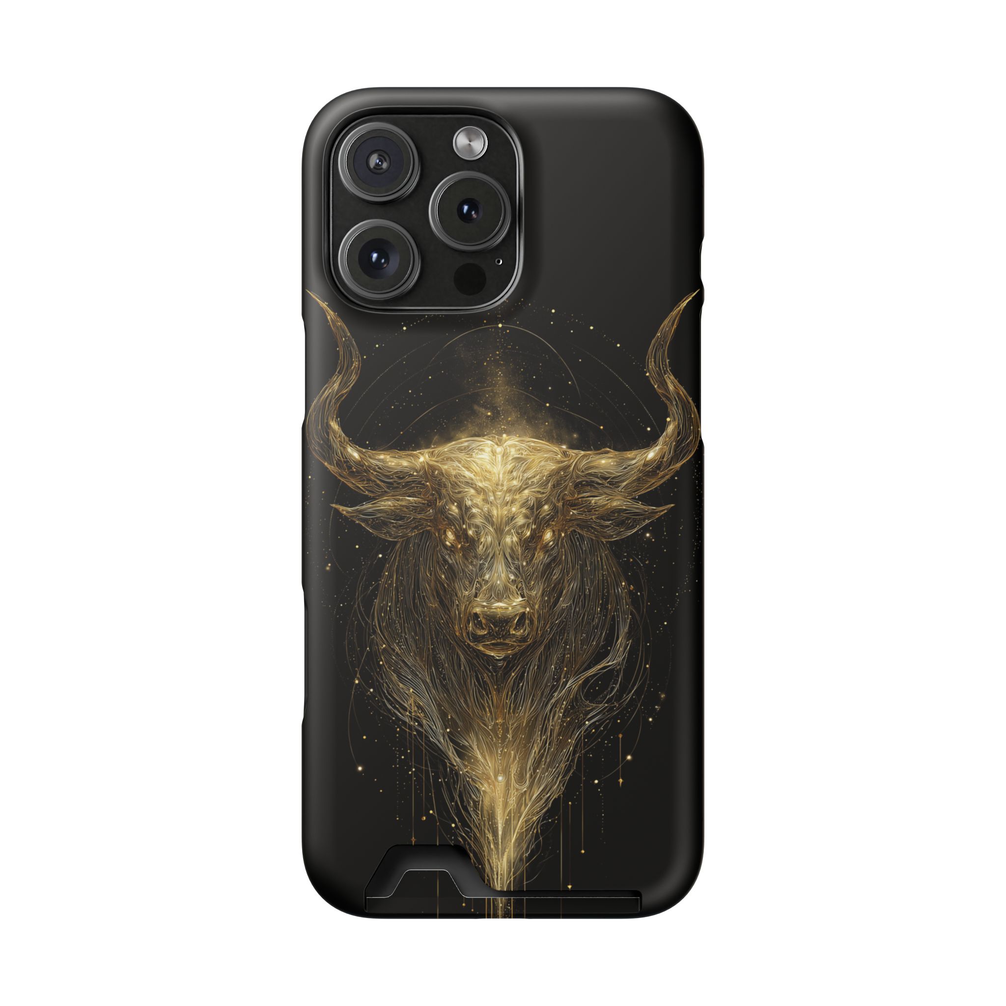 Taurus Zodiac Phone Case with Card Holder – Celestial Gold Bull - Image 112