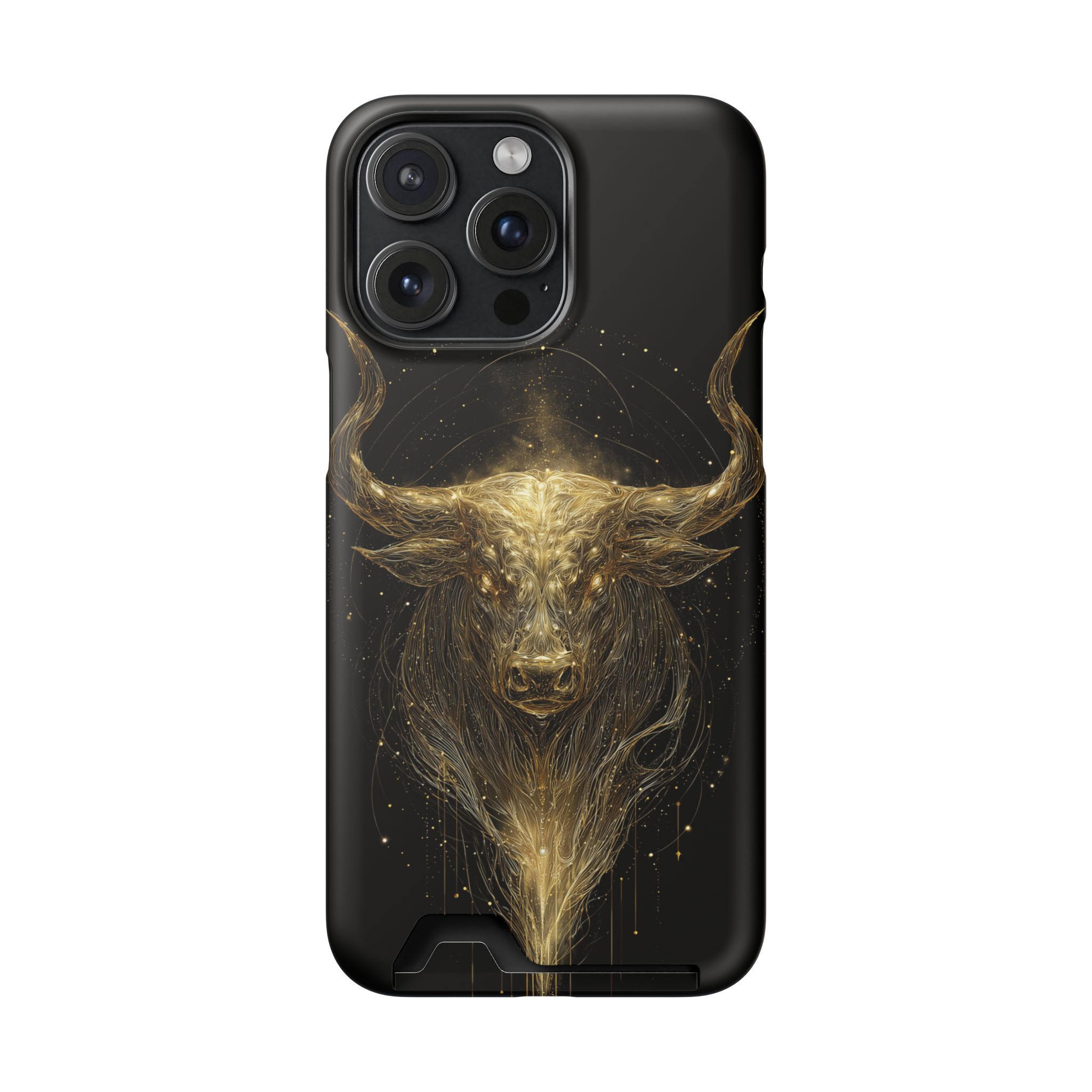 Taurus Zodiac Phone Case with Card Holder – Celestial Gold Bull - Image 104