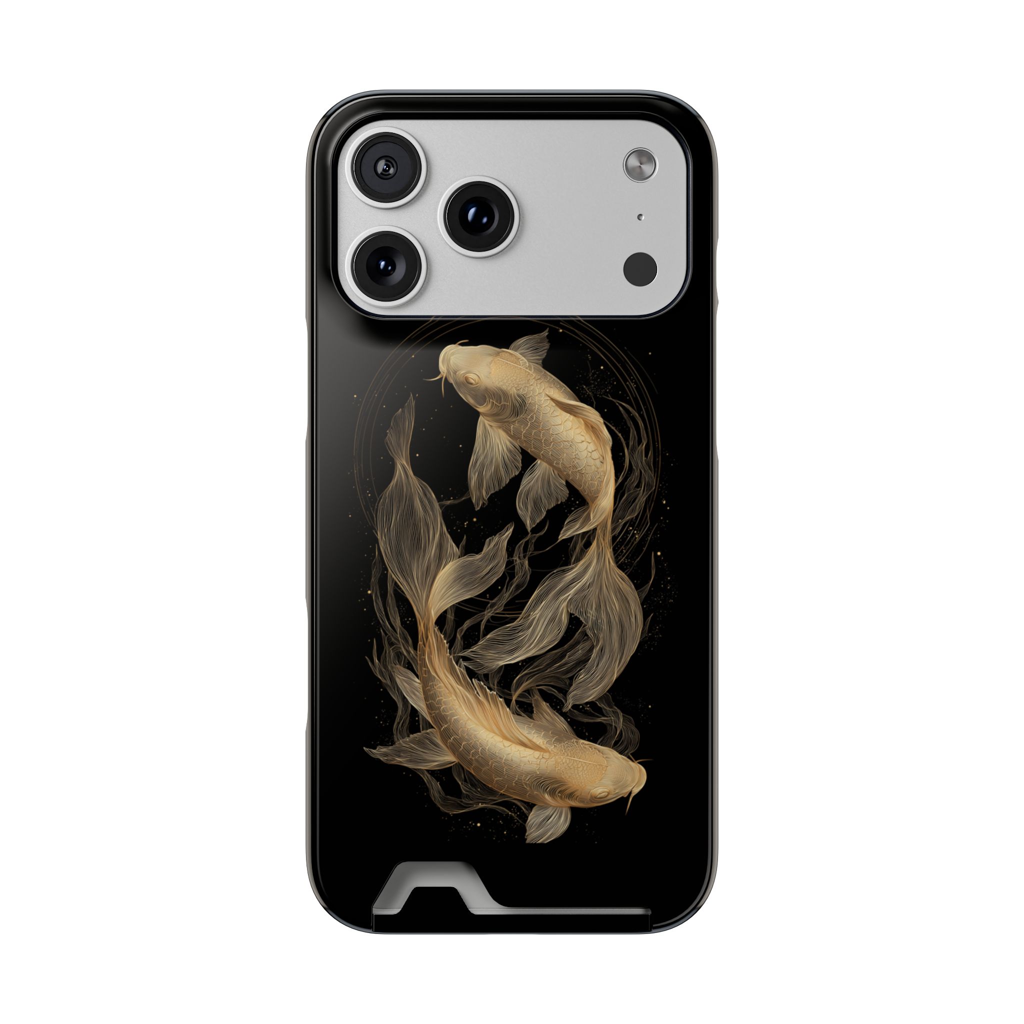 Pisces Zodiac Phone Case with Card Holder – Celestial Gold Fish - Image 88