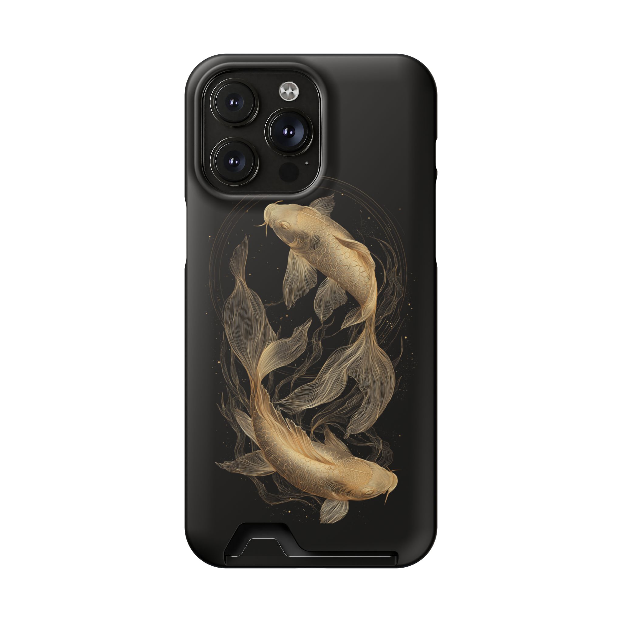 Pisces Zodiac Phone Case with Card Holder – Celestial Gold Fish - Image 92