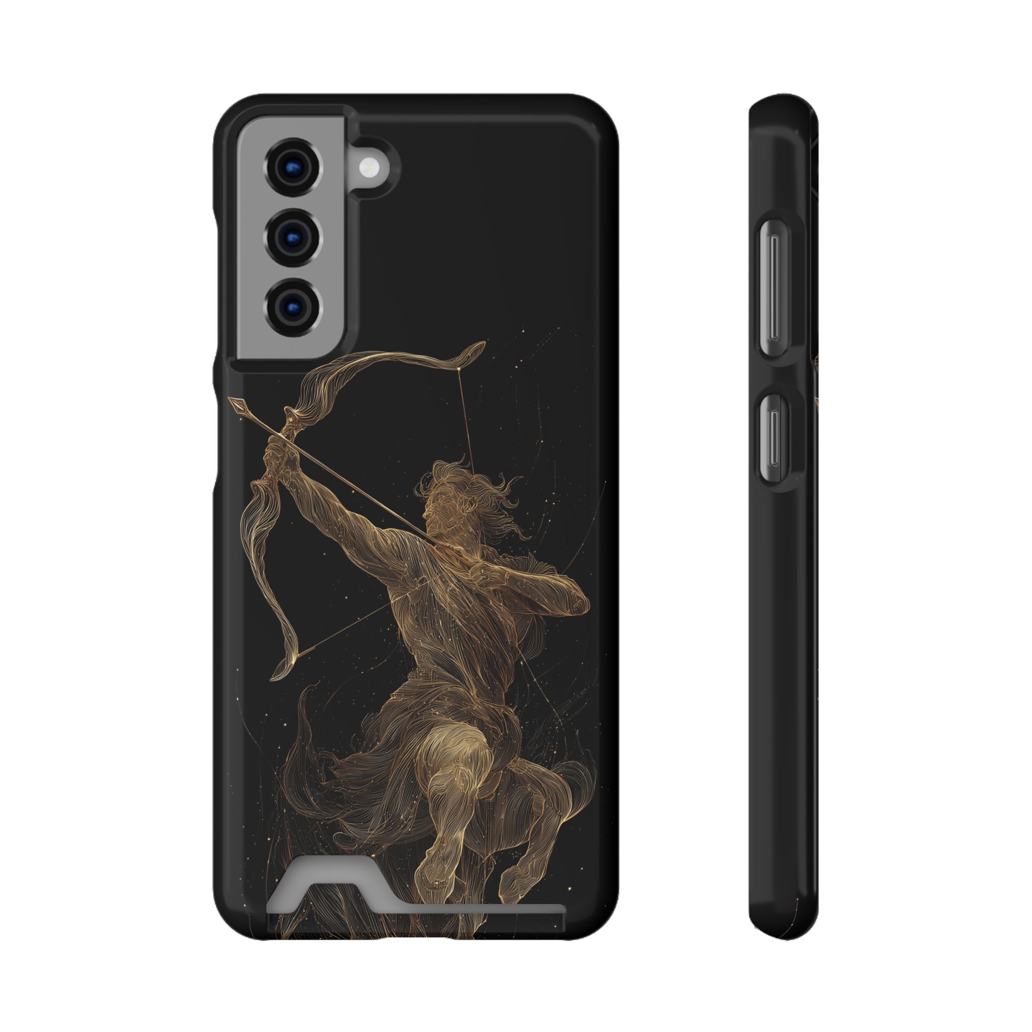 Sagittarius Zodiac Phone Case with Card Holder – Celestial Gold Archer - Image 57