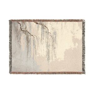 Weeping Willow Woven Blanket – Serene Cosmic Botanical Tapestry Throw