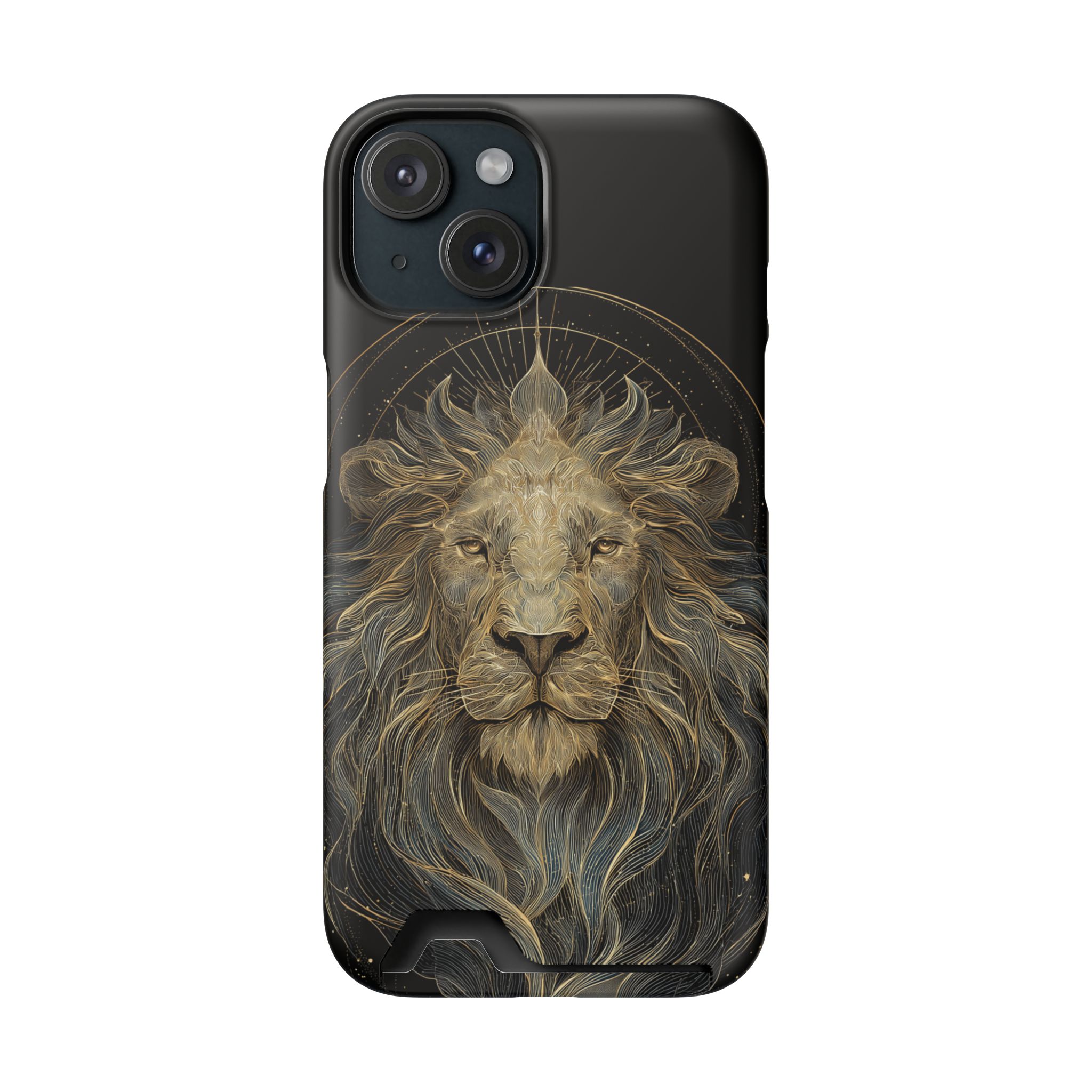 Leo Zodiac Phone Case with Card Holder – Celestial Gold Lion - Image 98